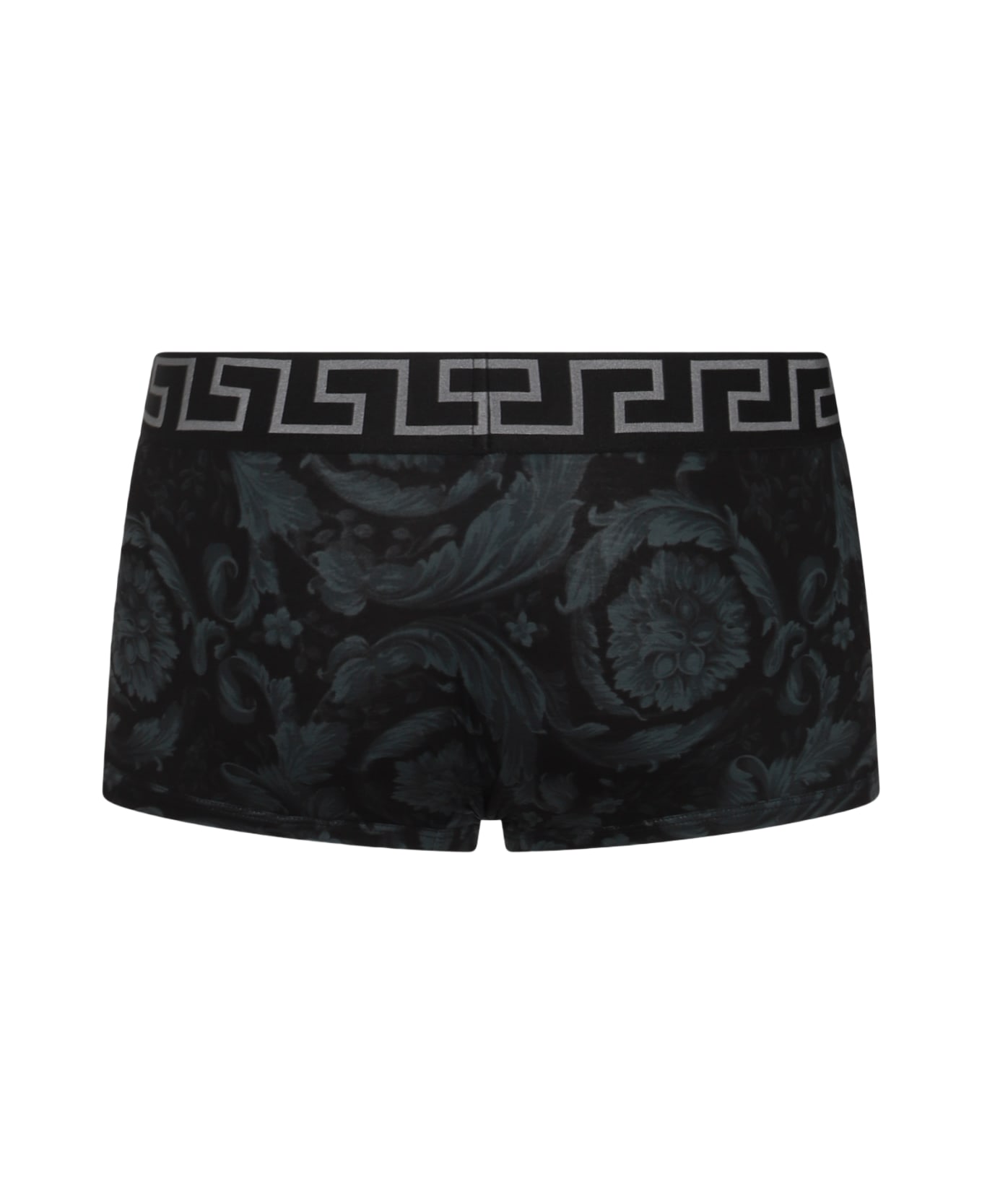 Versace Black And Grey Cotton Boxer - GREY