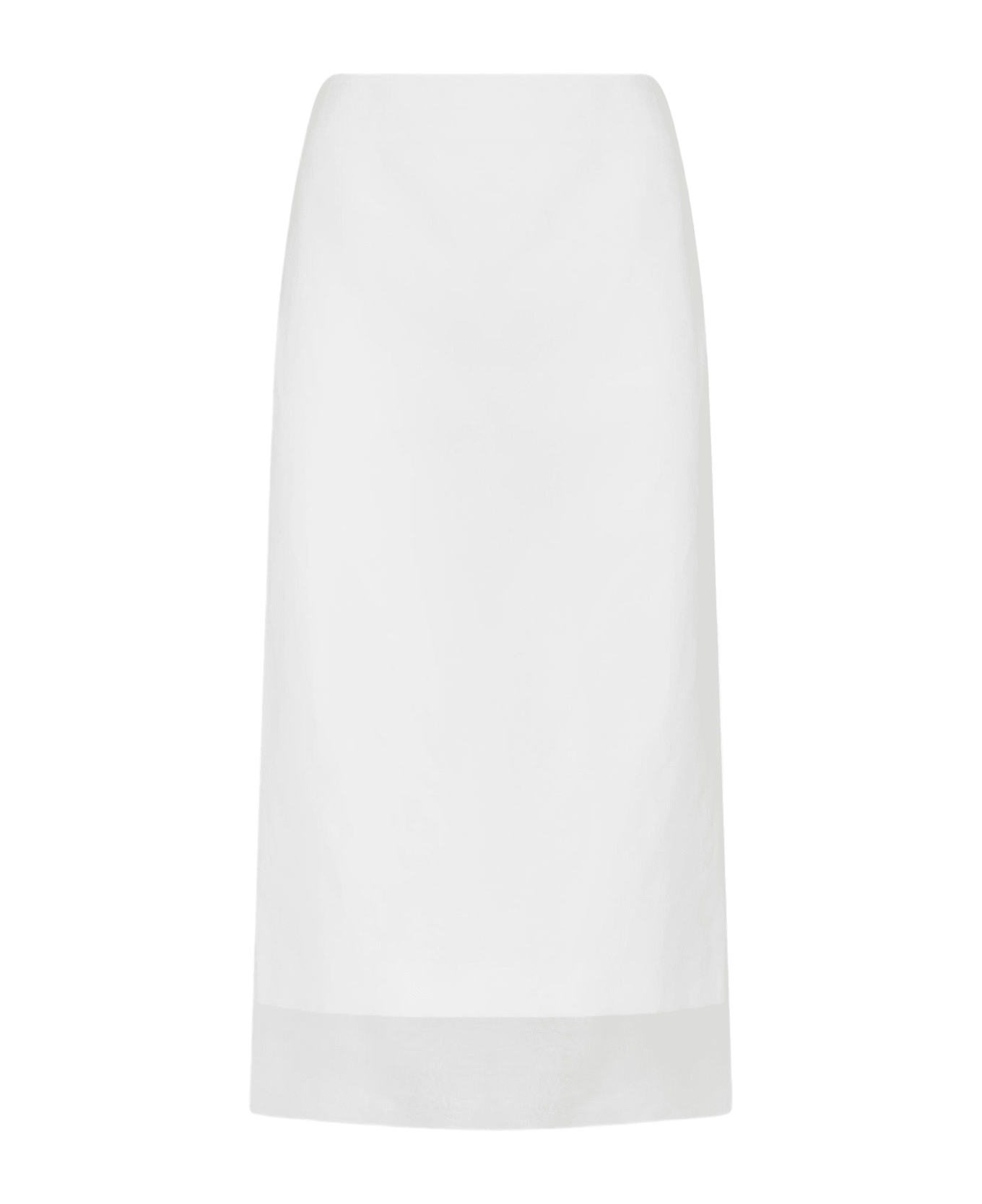 SportMax Aceti Double Layer Midi Skirt - Bianco