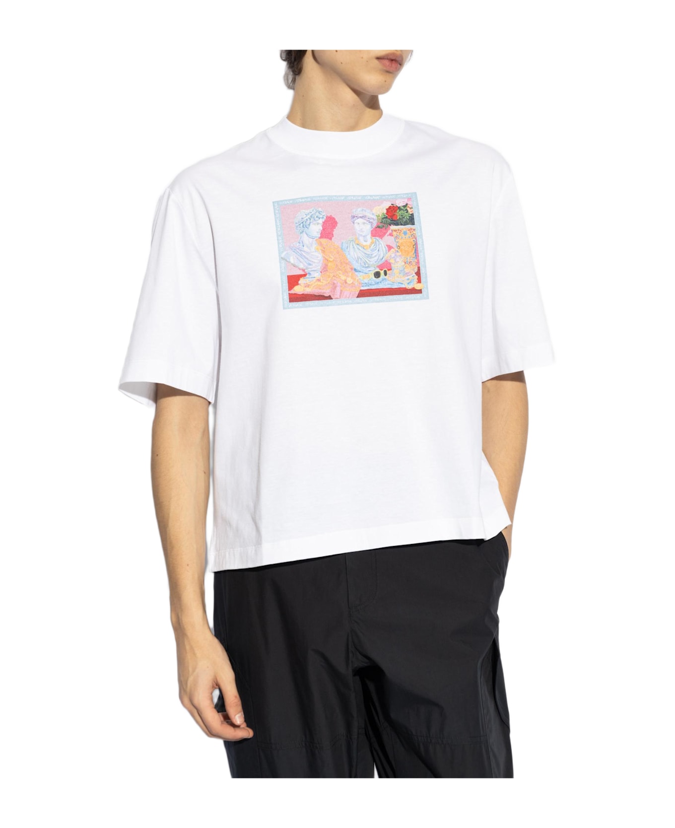 Versace T-shirt With Colorful Print - White + Print