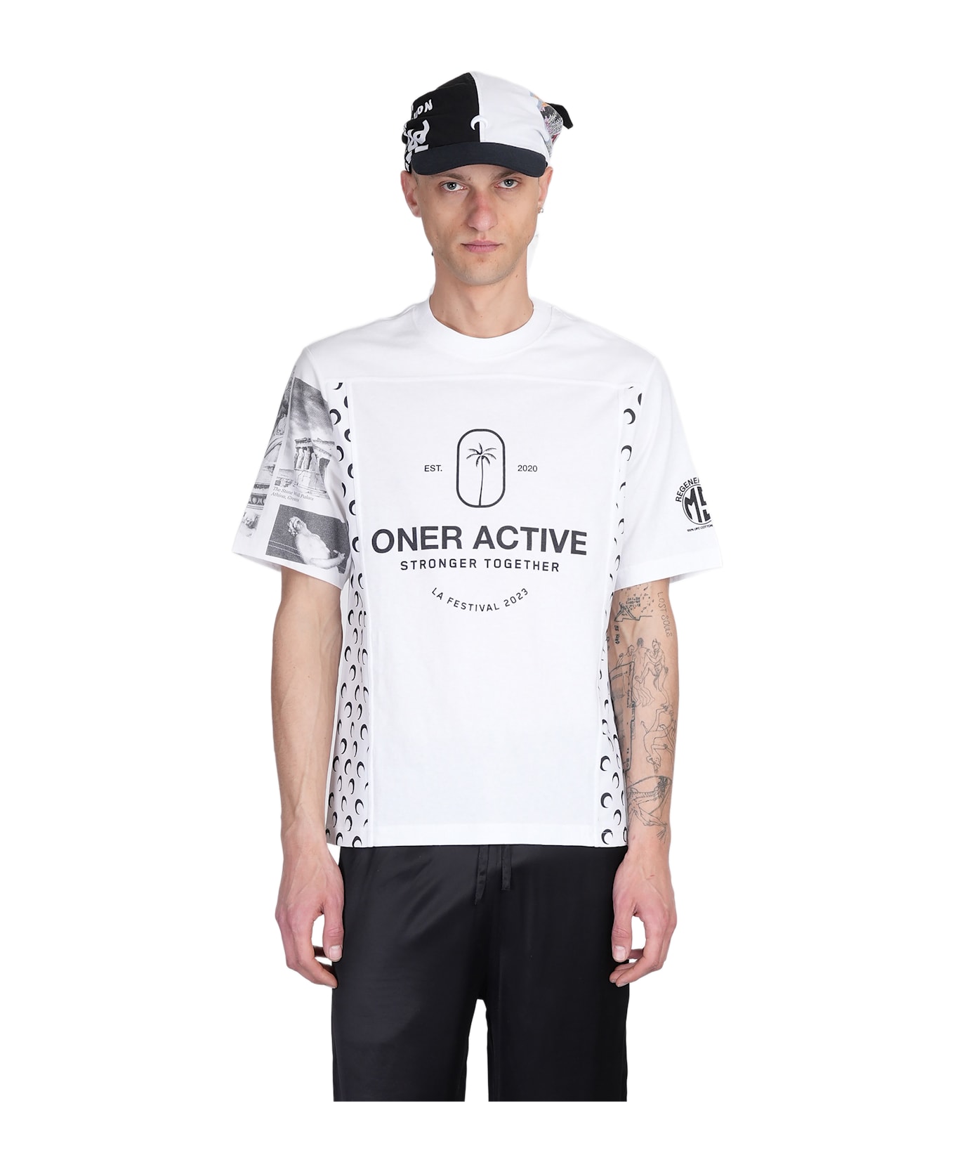 Marine Serre T-shirt In White Cotton - white