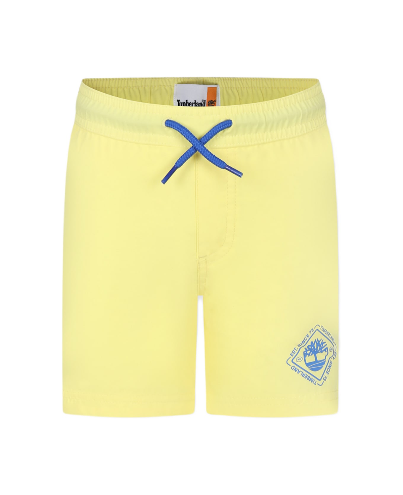 Timberland Yellow Swim Shorts For Boy With Tree - Yellow