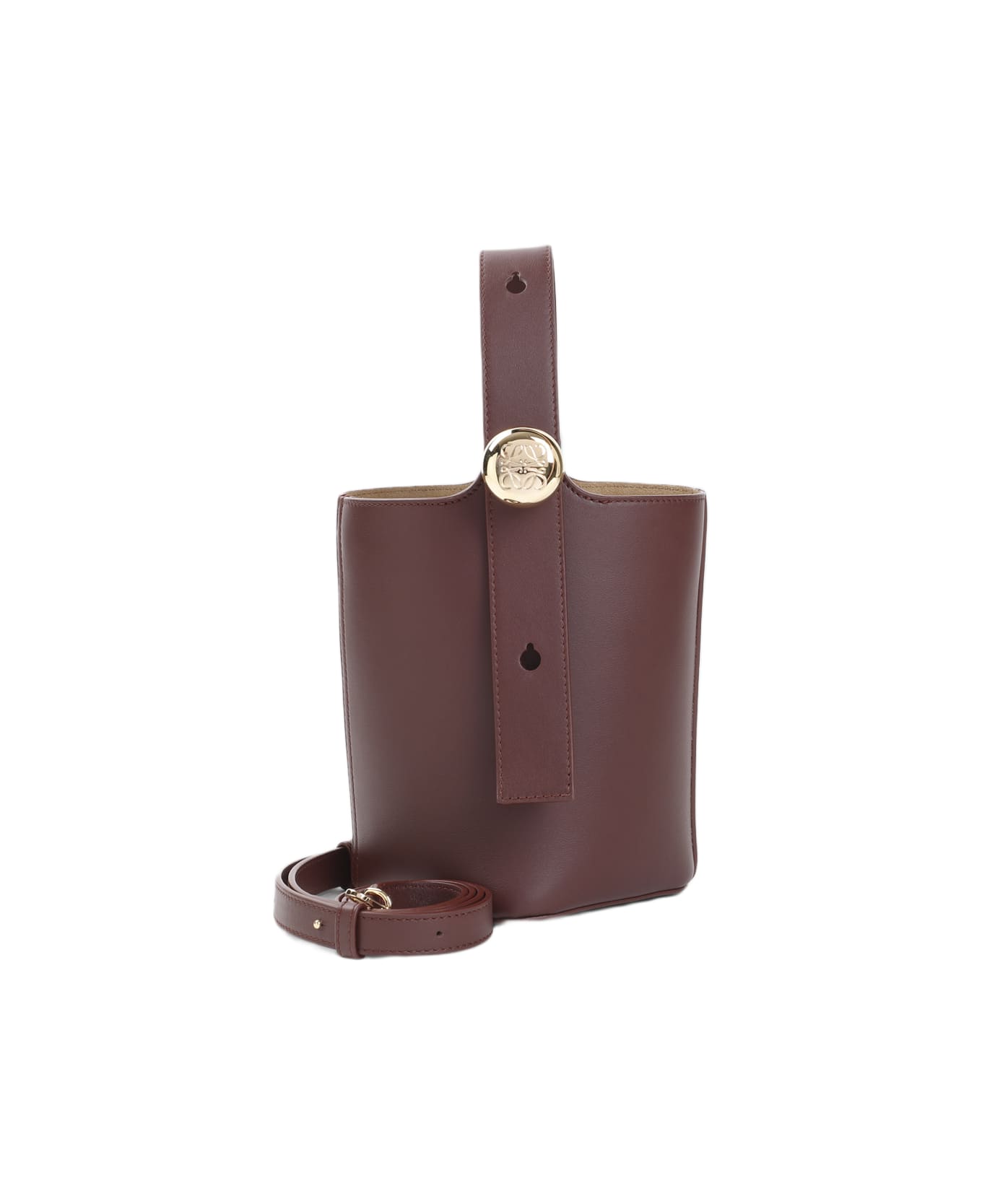 Loewe Pebble Mini Bucket Bag - Dark Burgundy
