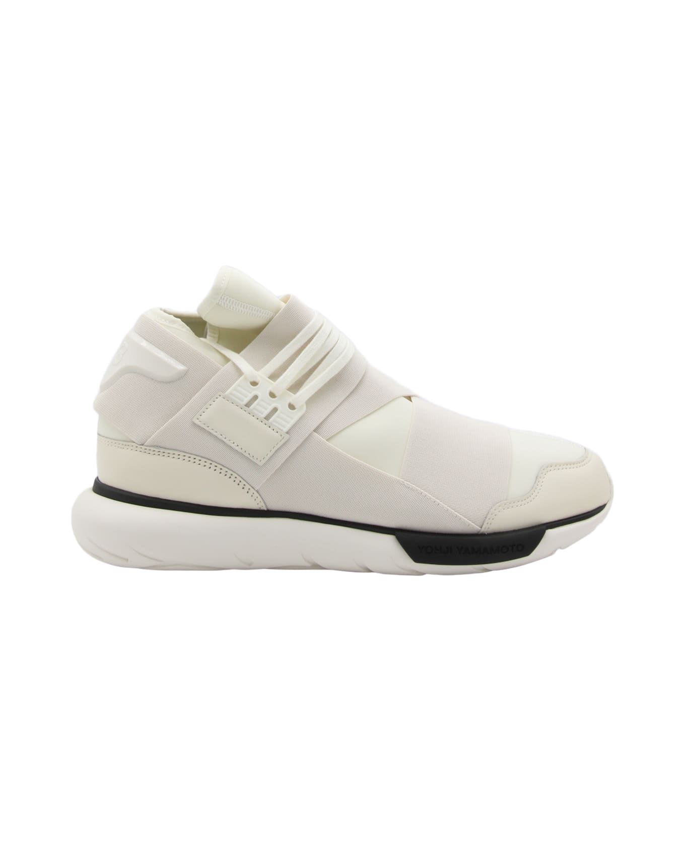 Y-3 White Canvas Sneakers - OFF WHITE/CREAM WHITE/BLACK