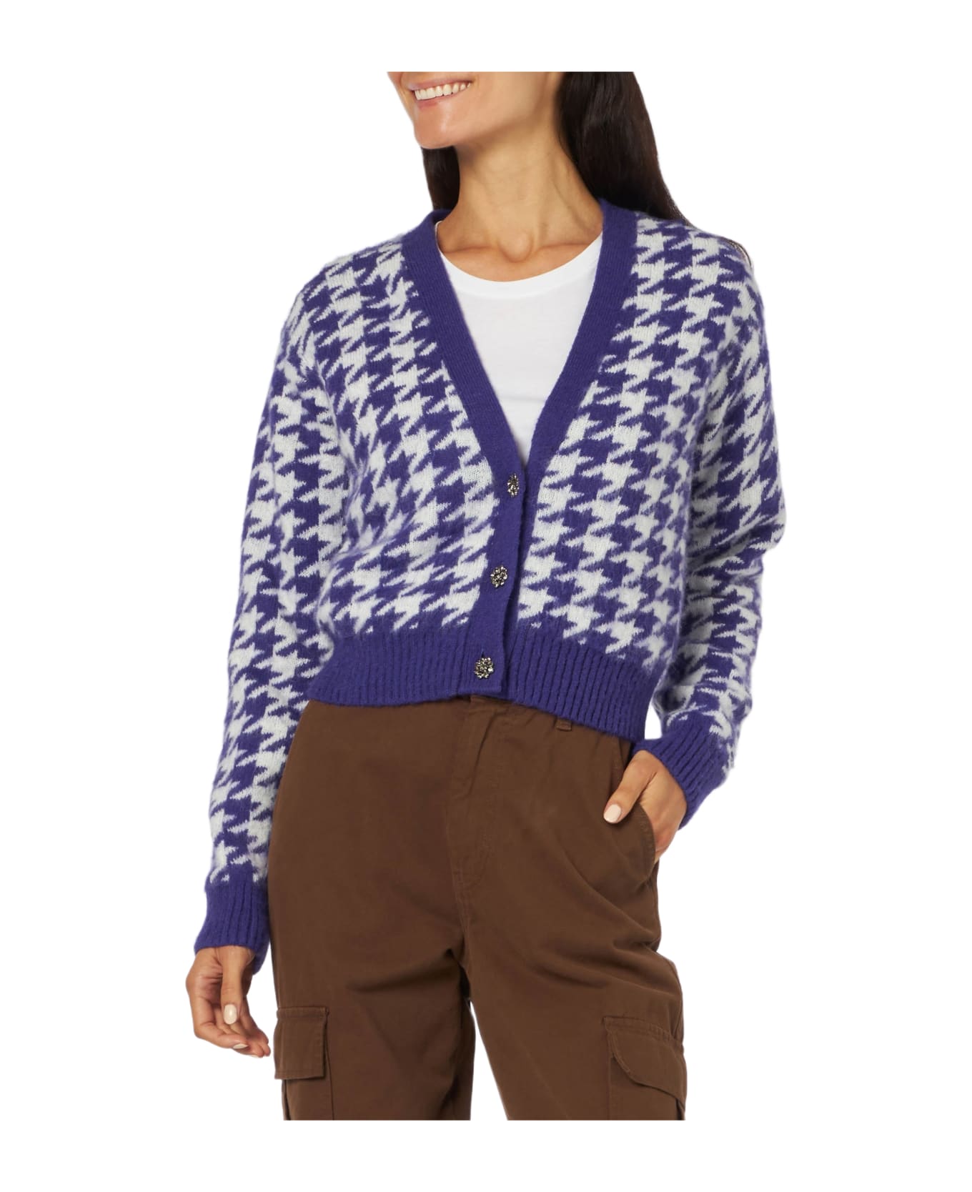 MC2 Saint Barth Woman Crop Cardigan With Jewel Buttons - PINK