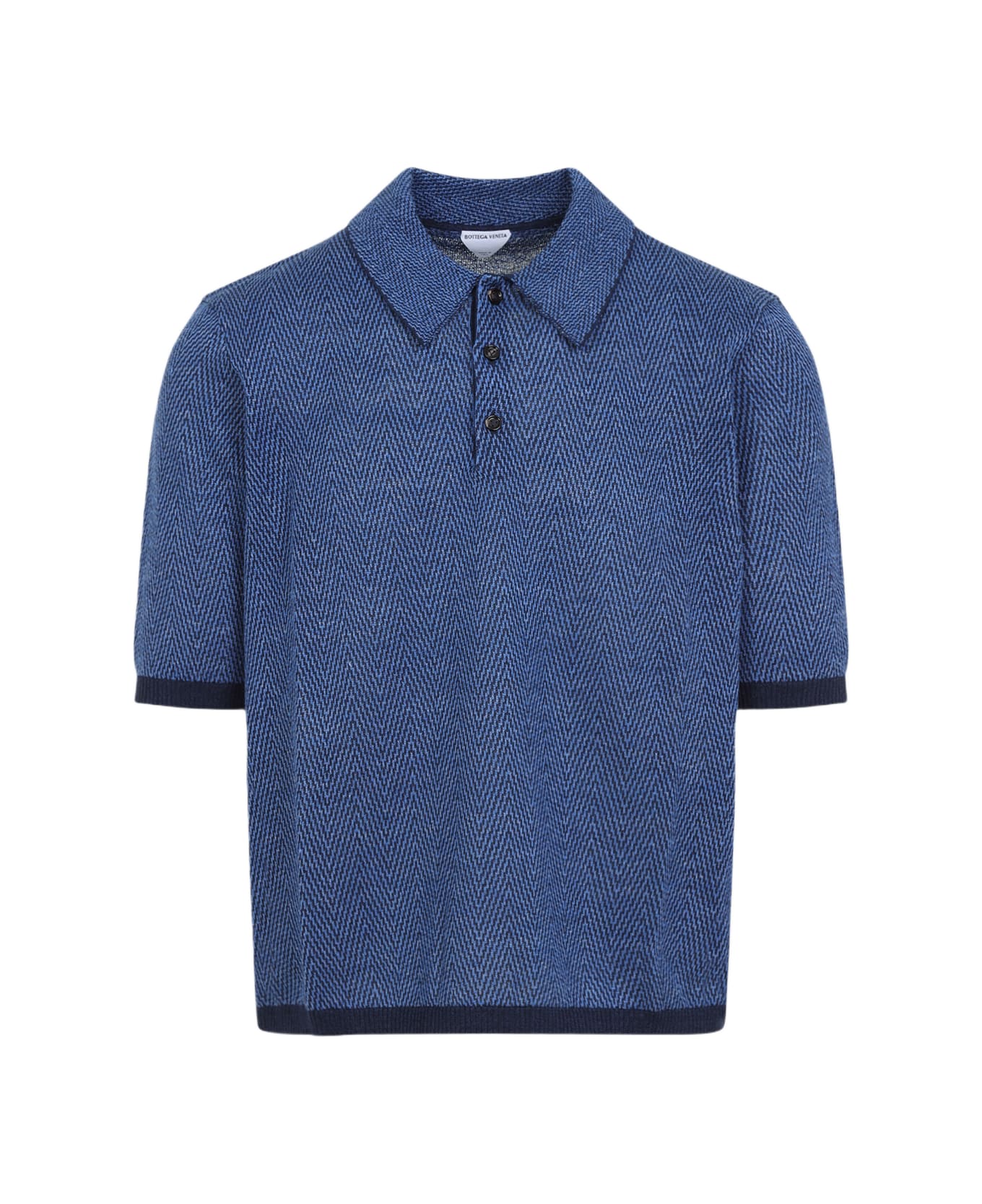 Bottega Veneta Linen Polo - Navy Squill