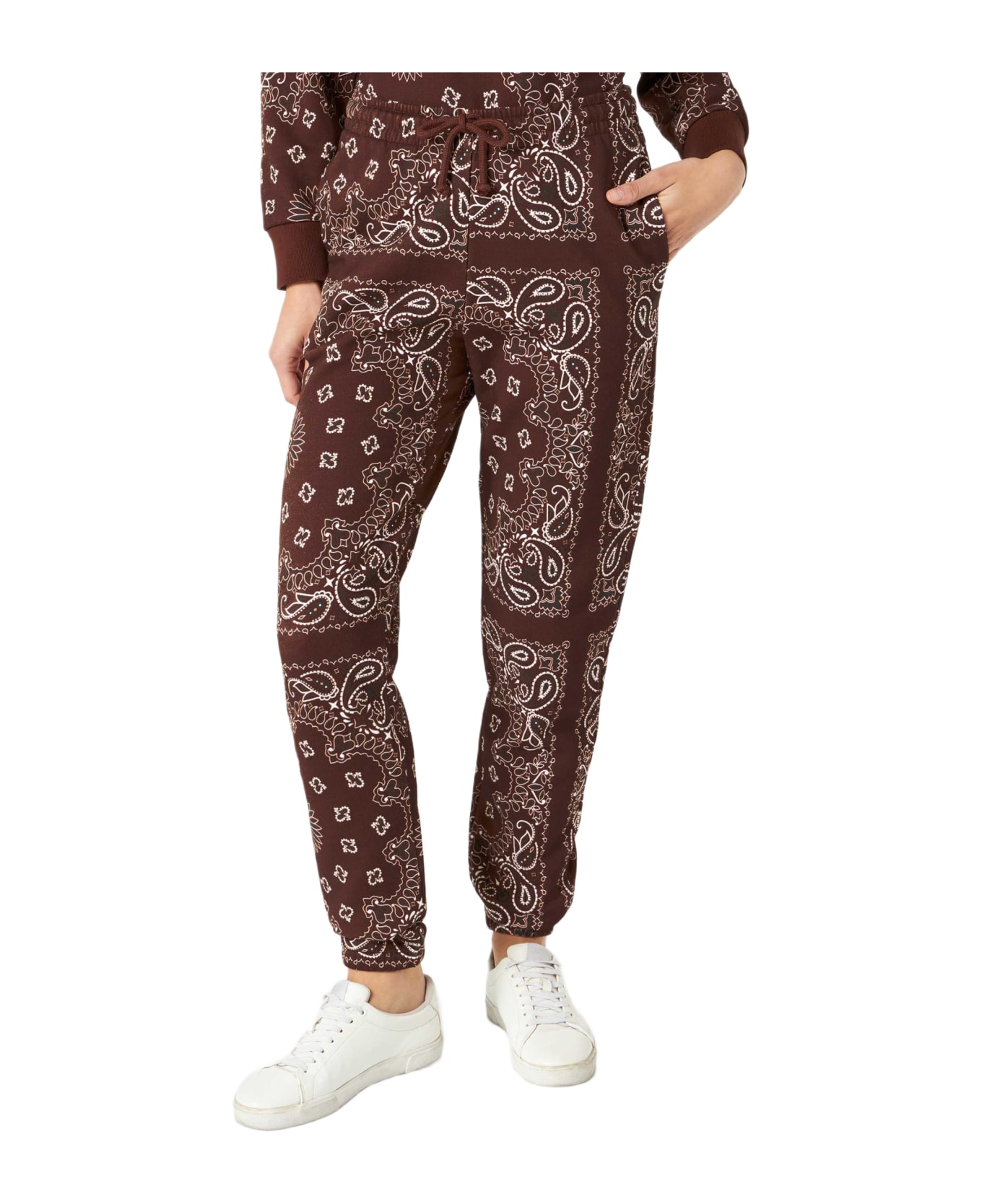 MC2 Saint Barth Woman Fleece Pants With Brown Bandanna Print