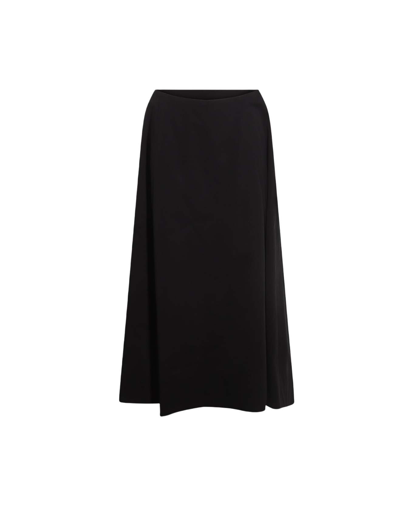 Balenciaga Black Cotton Midi Skirt - Black