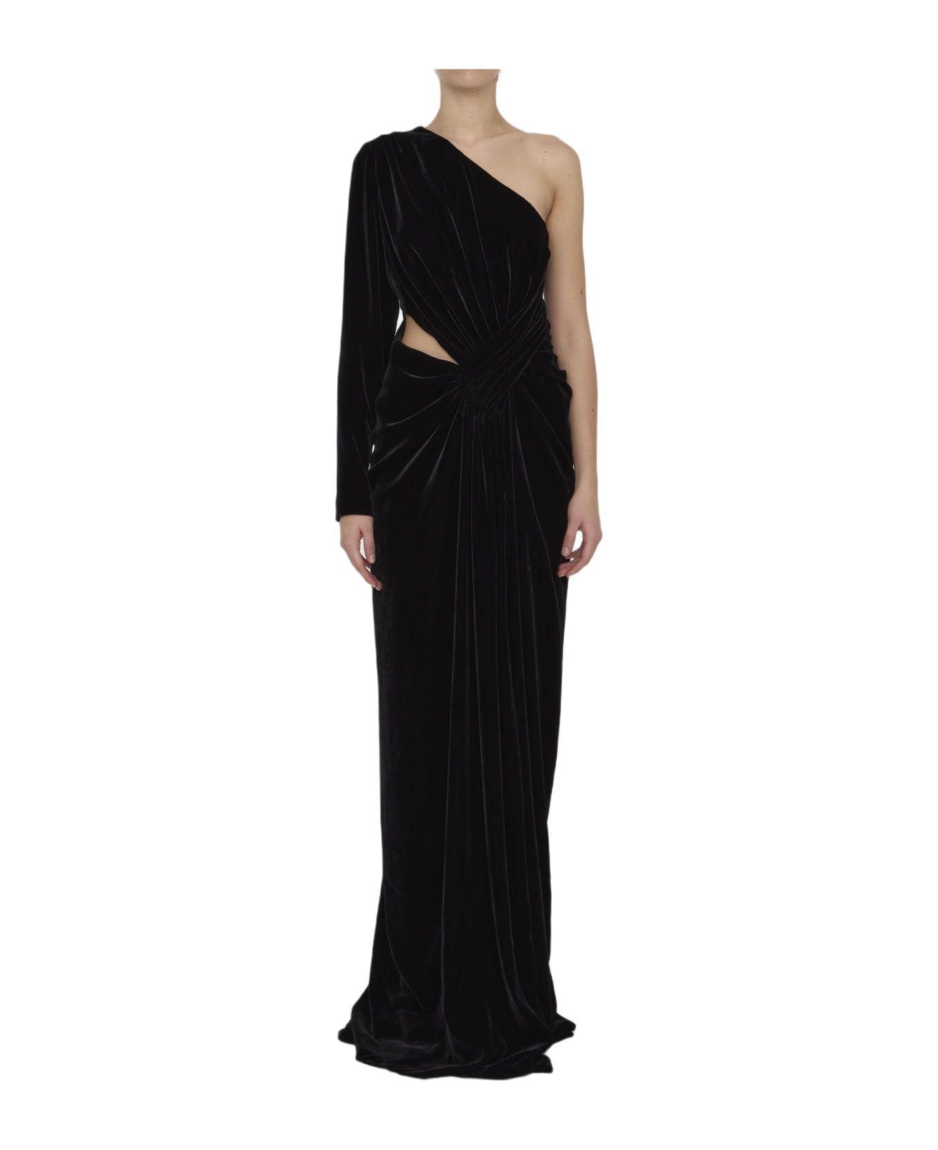 Costarellos Black Velvet Dress - BLACK