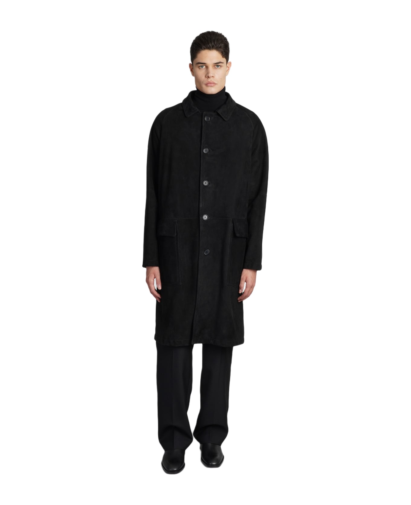 Salvatore Santoro Coat In Black Leather コート
