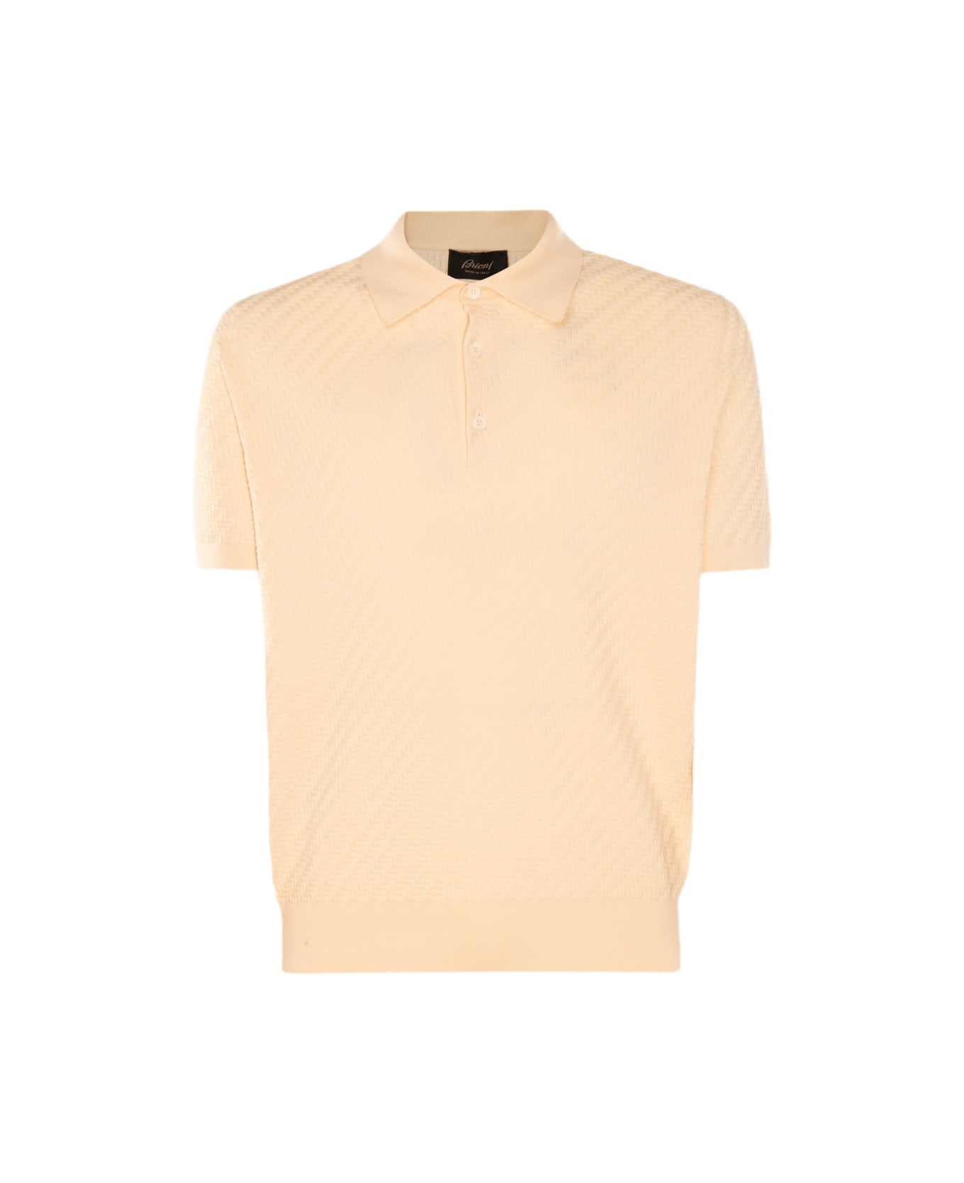 Brioni Cream Cotton-silk Blend Polo Shirt - White ポロシャツ