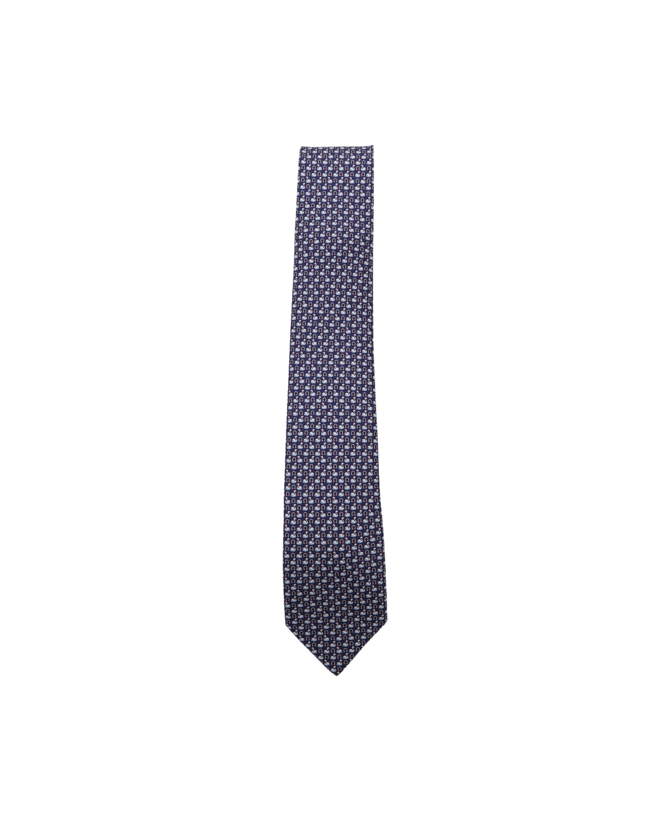 Ferragamo Navy Blue Silk Tie - F.NAVY