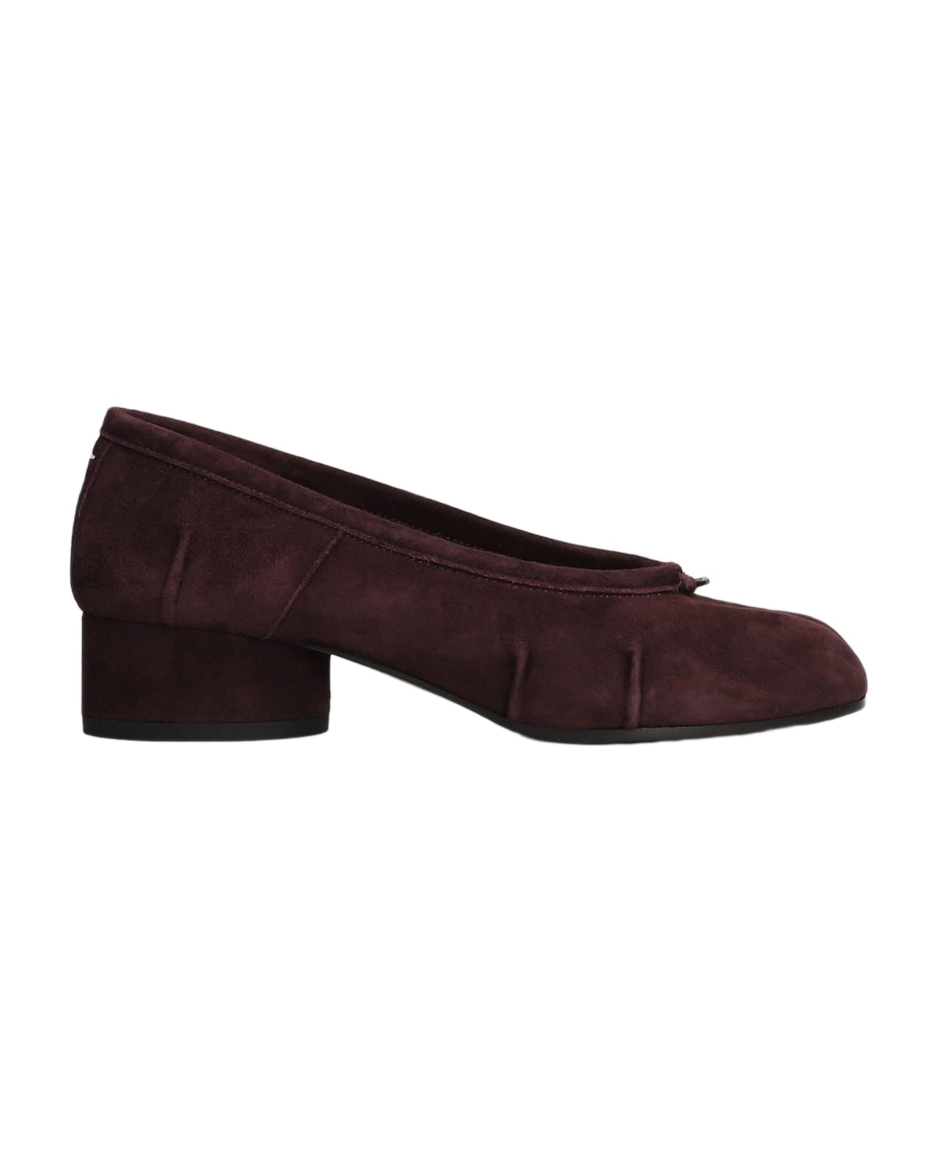 Maison Margiela Tabi Ballet Flats In Viola Suede - Viola
