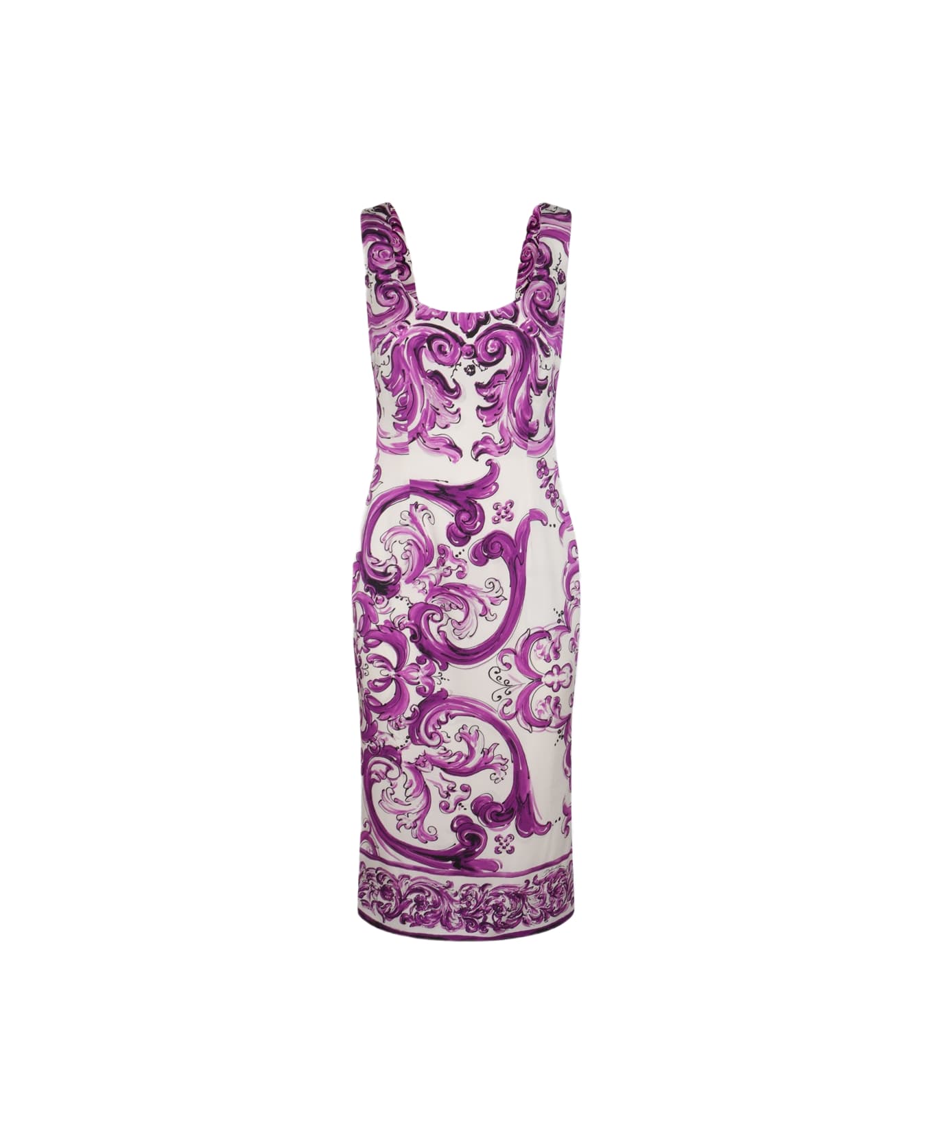 Dolce 
Gabbana Violet Midi Dress - MIX MAIOLICA