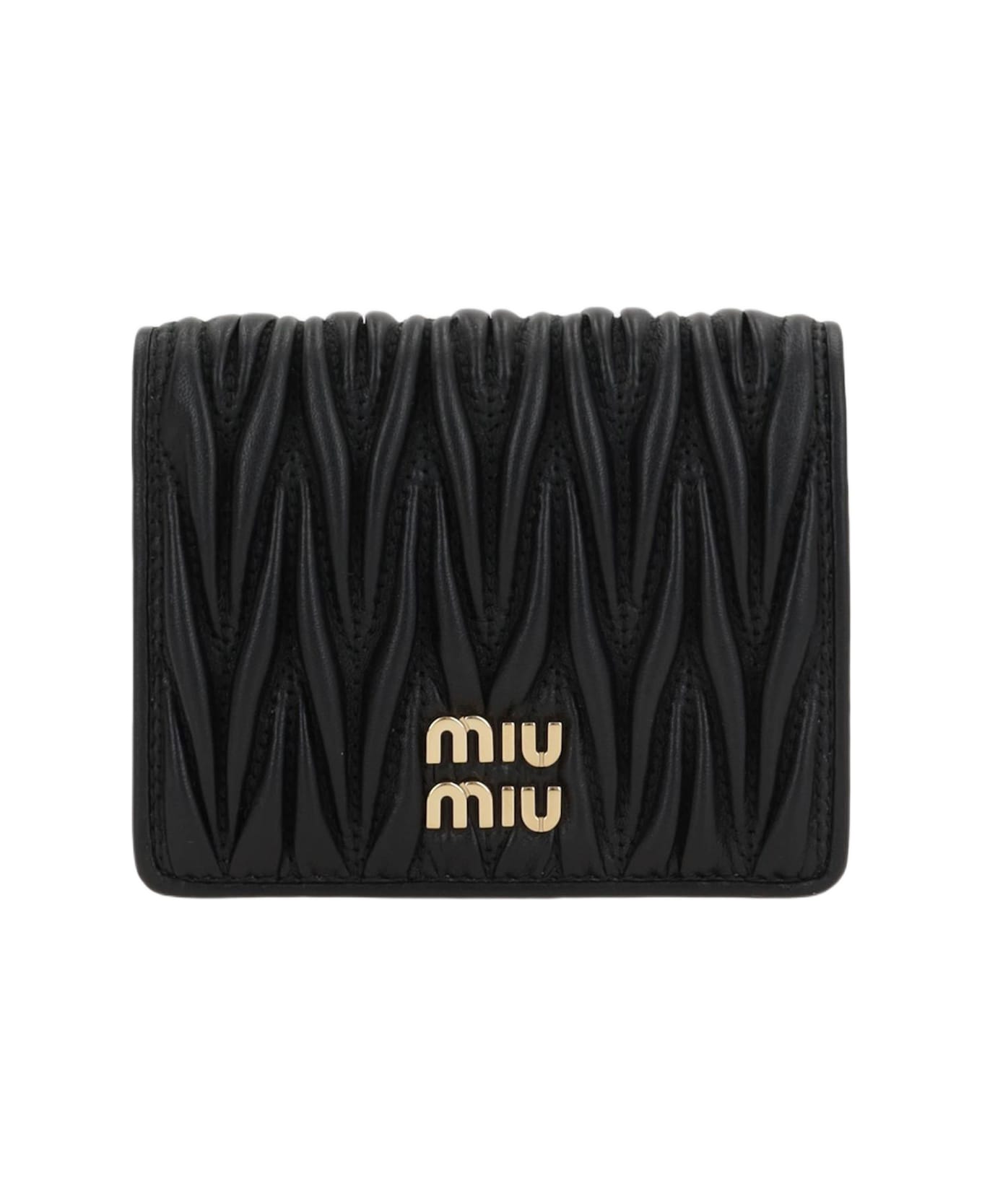 Miu Miu Quilted Nappa French-flap Wallet - Black