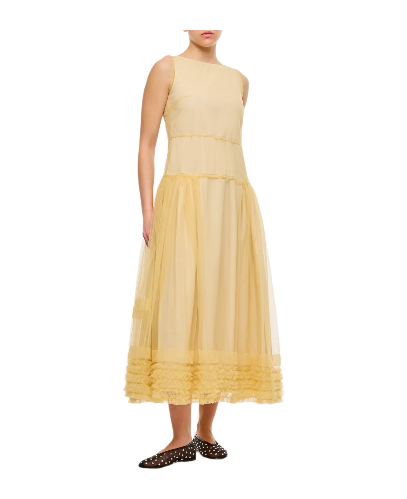 Molly Goddard Nova Midi Dress - Yellow