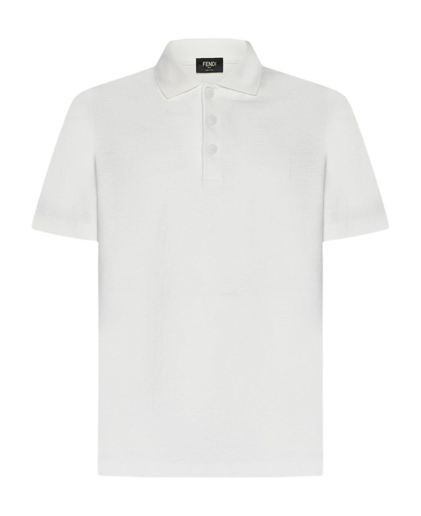 Fendi Ff Pique Cotton Polo mit Shirt - White