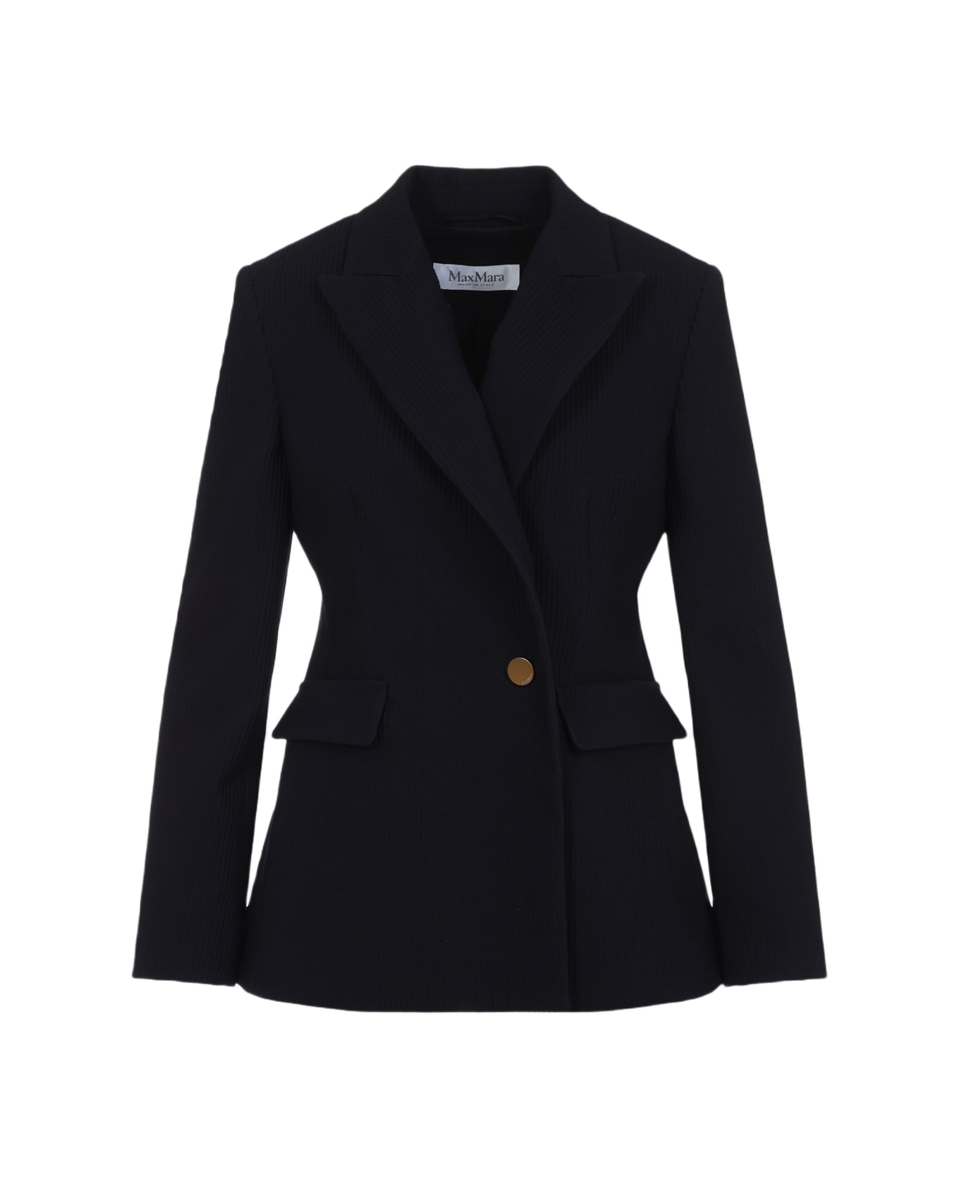 Max Mara Pagano Double Breasted Cordonetto Jacket - Blu Marino