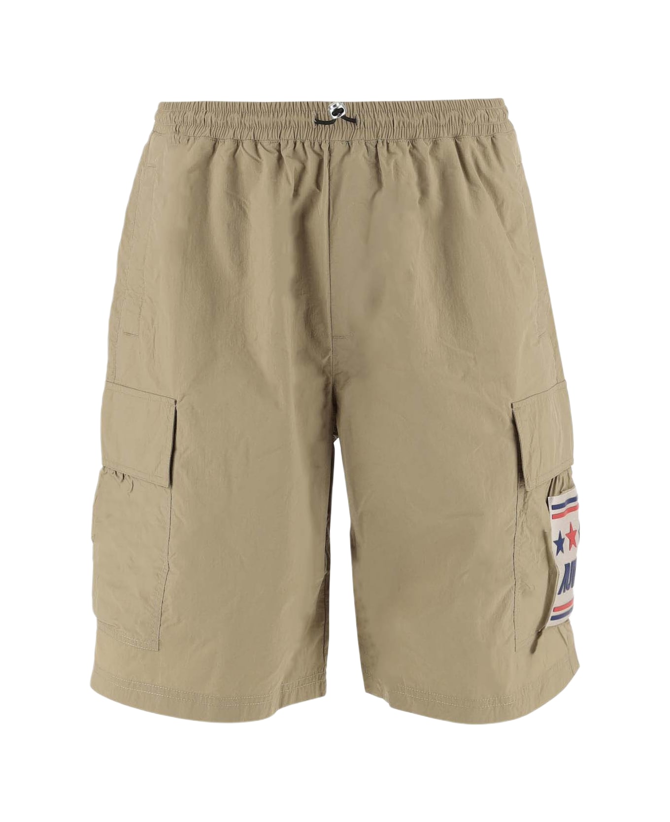 Autry Cargo Bermuda Shorts With Logo - Khaki
