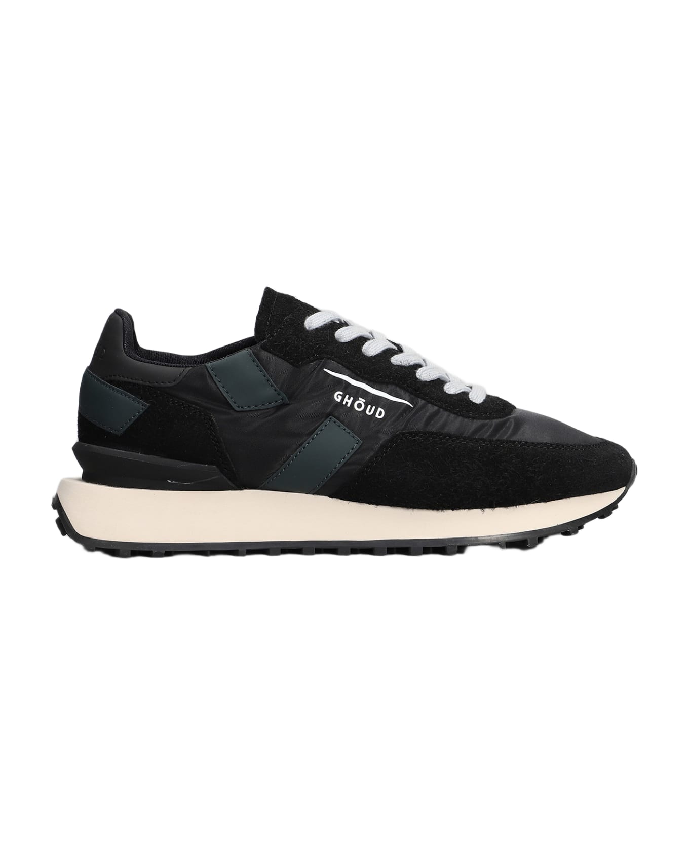 GHOUD Rush One Sneakers In Black Suede And Fabric - Black