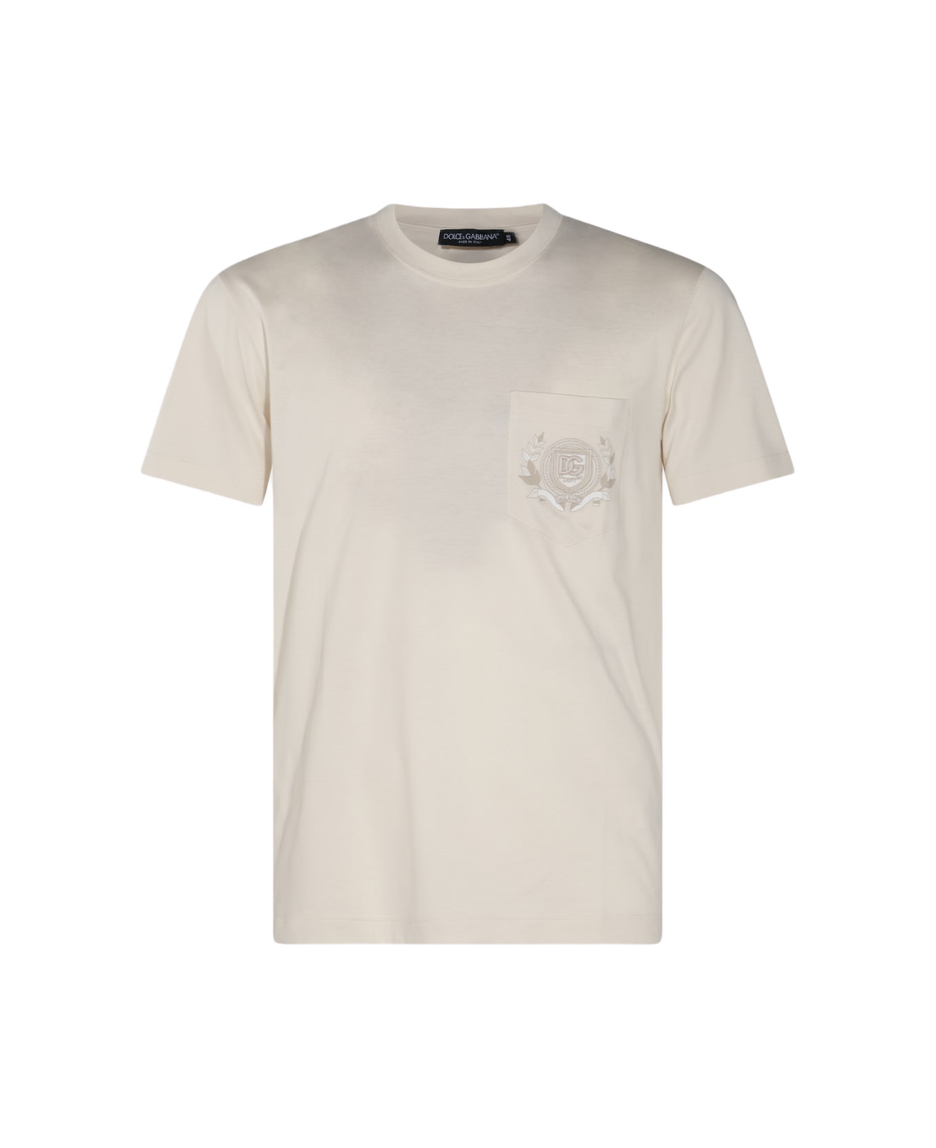 Dolce & Gabbana Cream Cotton T-shirt - Beige