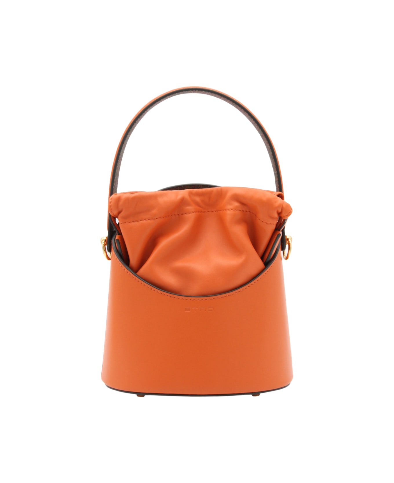 Etro Orange Leather Saturno Bucket Bag - Orange トートバッグ