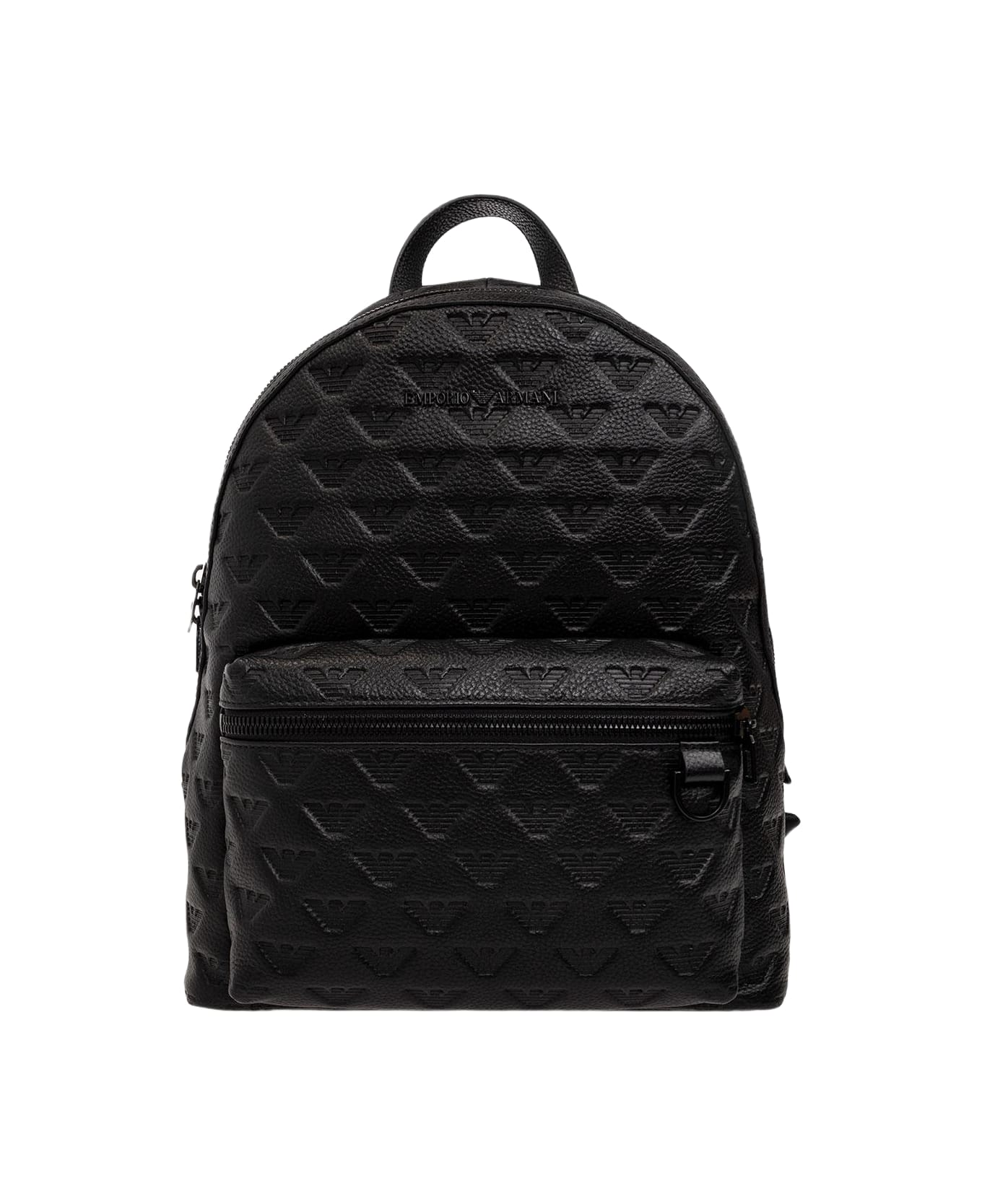 Emporio Armani Embossed Leather Backpack - Black バックパック