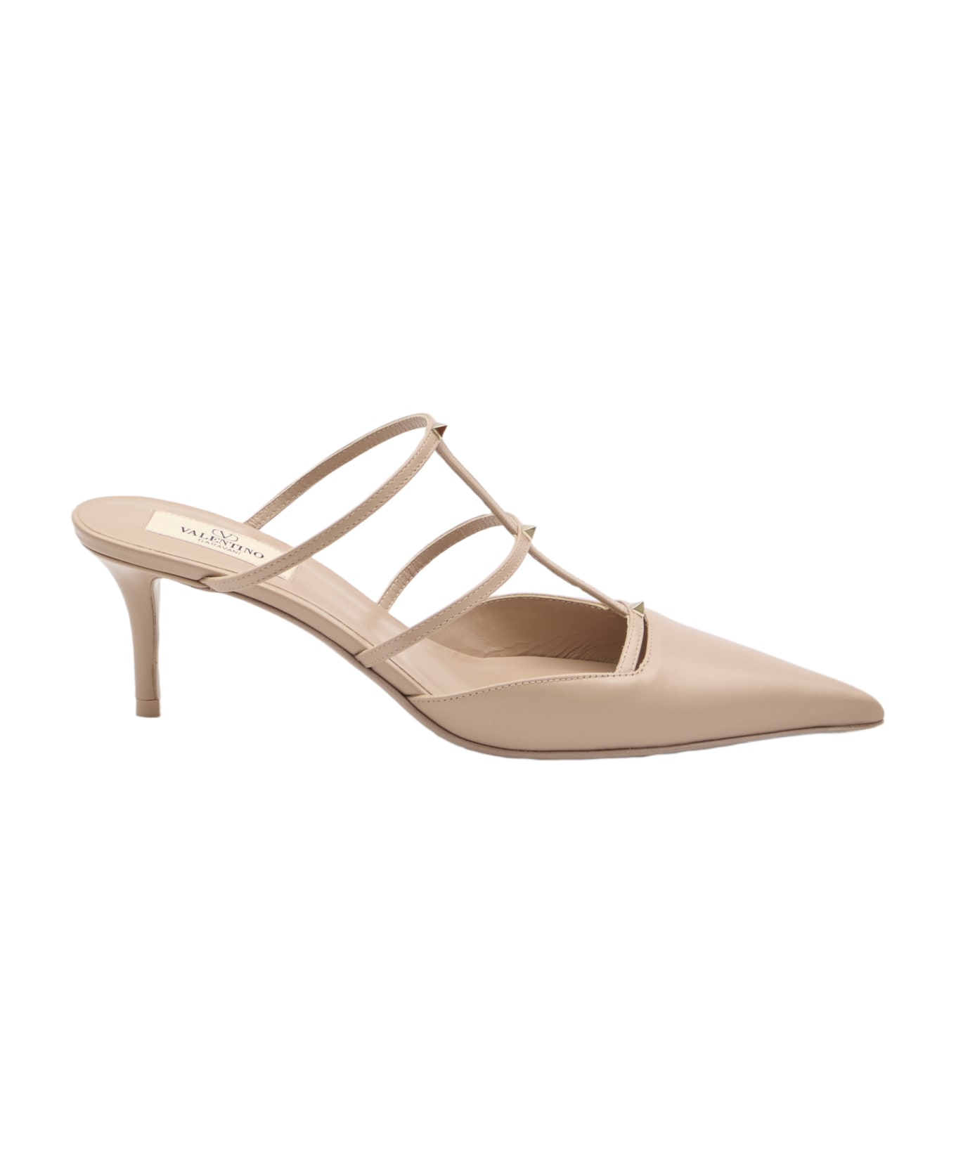 Valentino Garavani Rockstud Wispy Mules - BEIGE