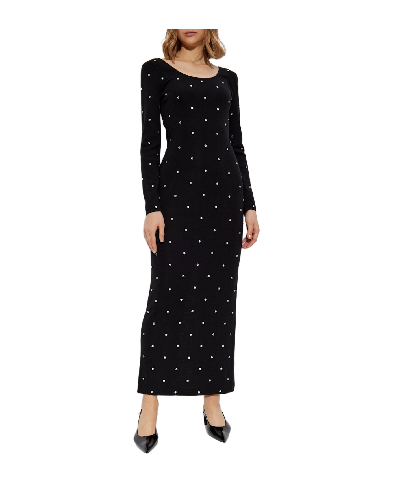 Versace Dress With Shimmering Appliqués - Black