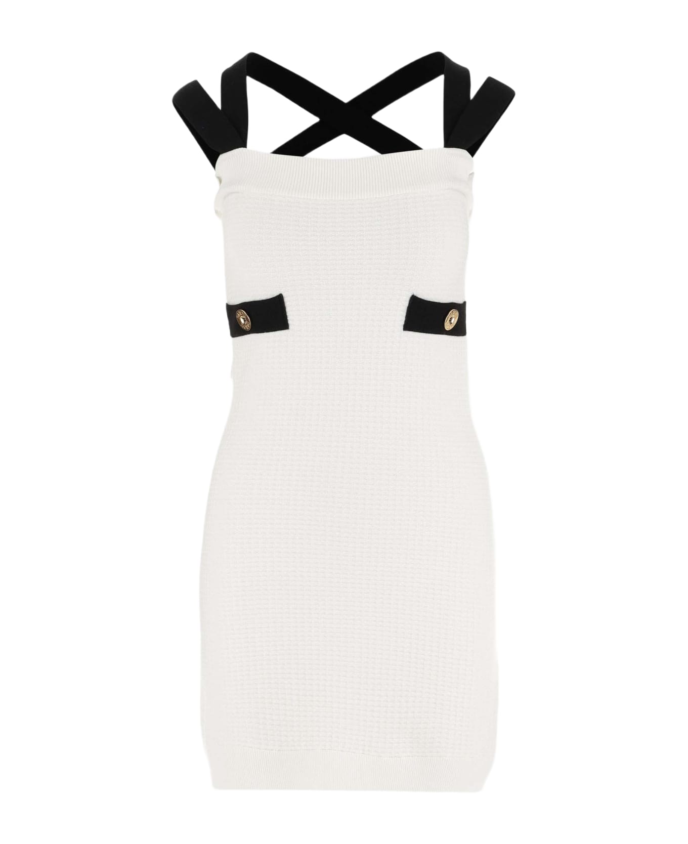 Patou 3d Knit Double Straps Dress - W Bianco Nero