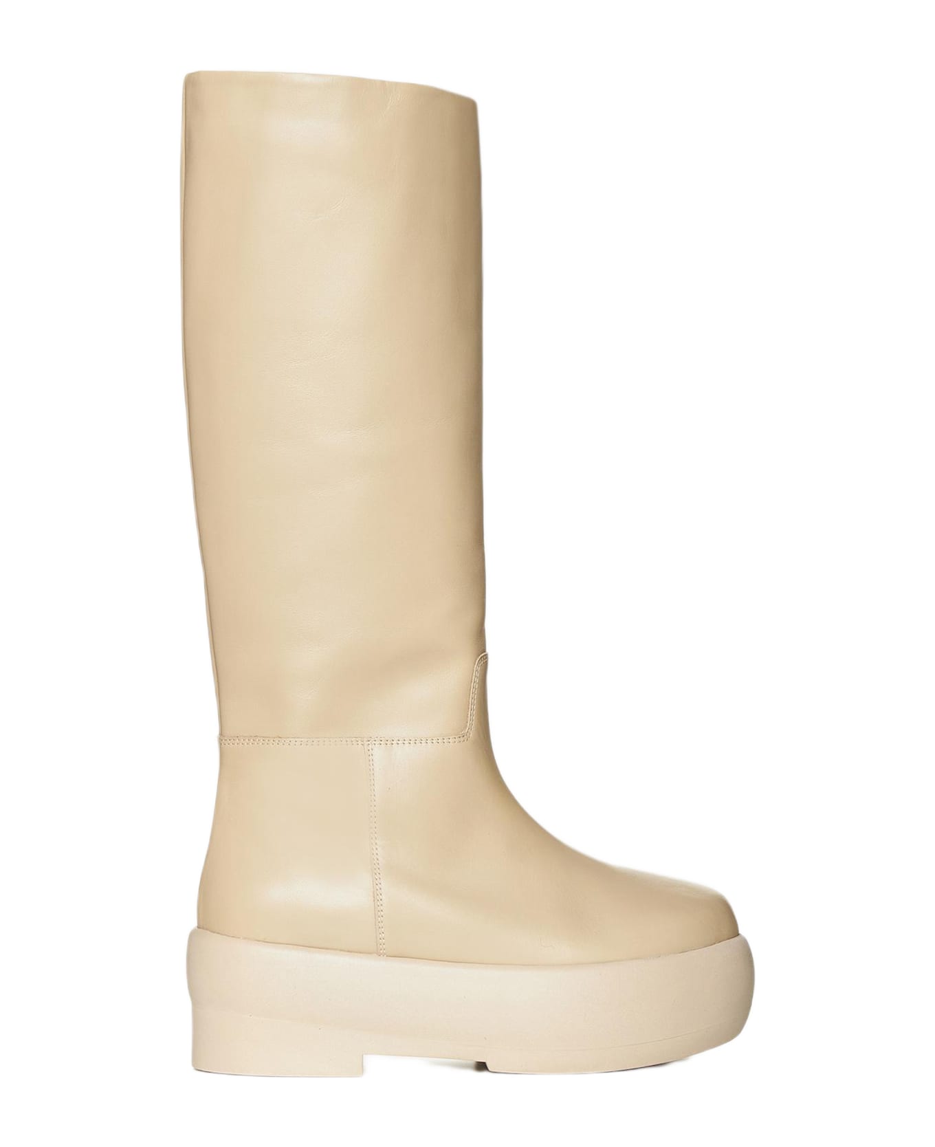 GIA BORGHINI Leather Boots - Beige