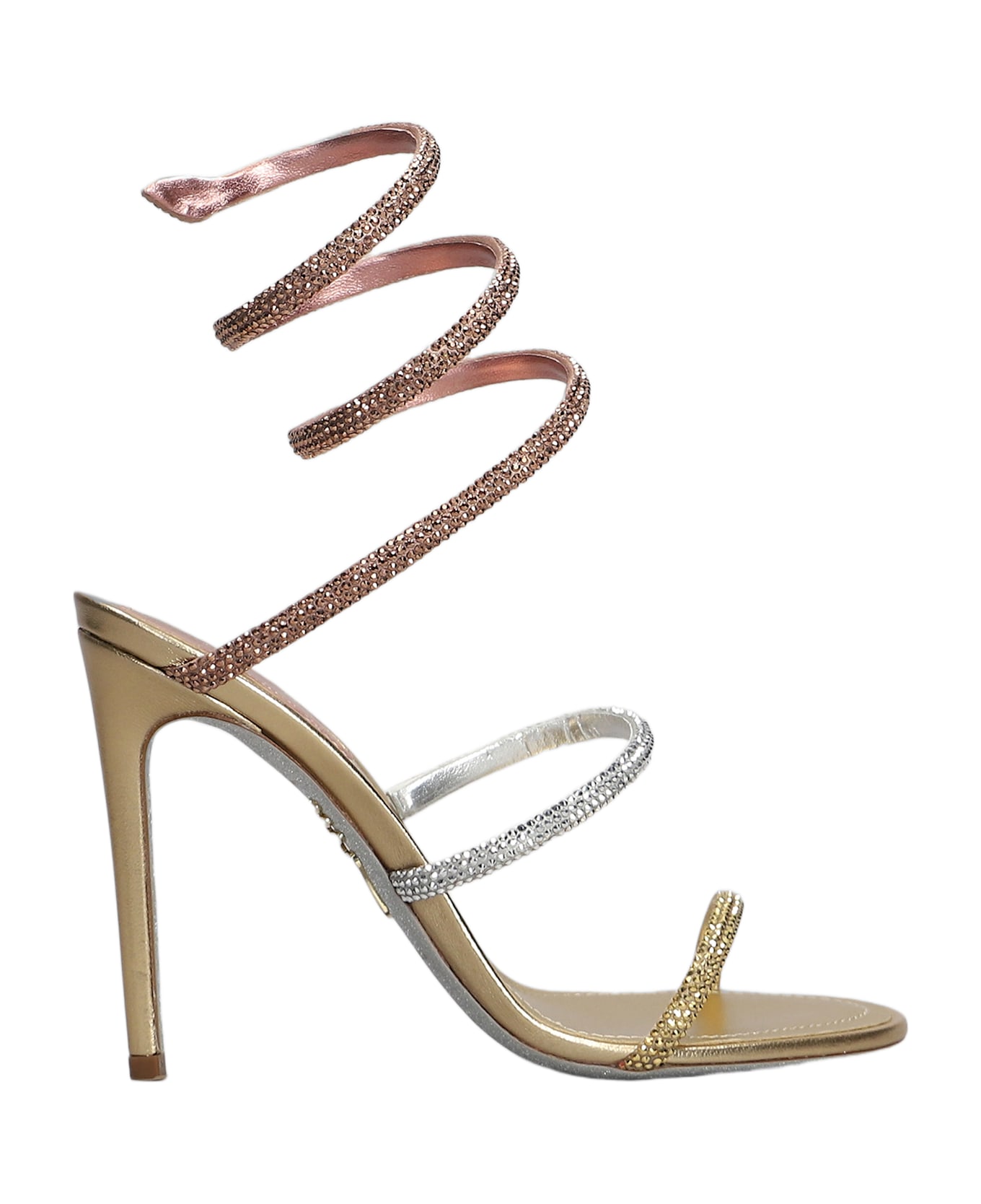René Caovilla Trigold Sandals In Gold Leather - gold