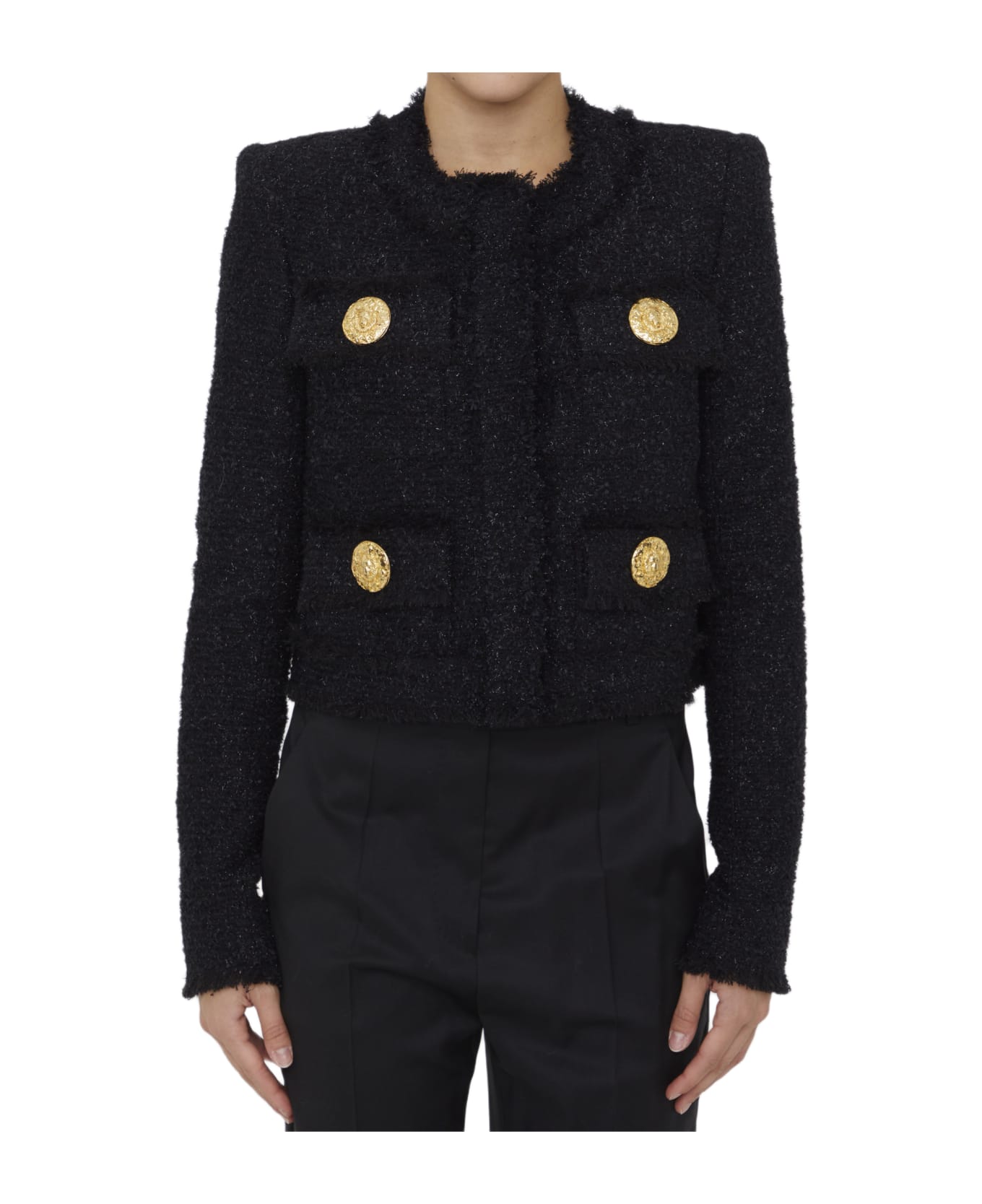 ジャケット BALMAIN Lurex tweed blazer Balmain Lurex Tweed Short Jacket | italist