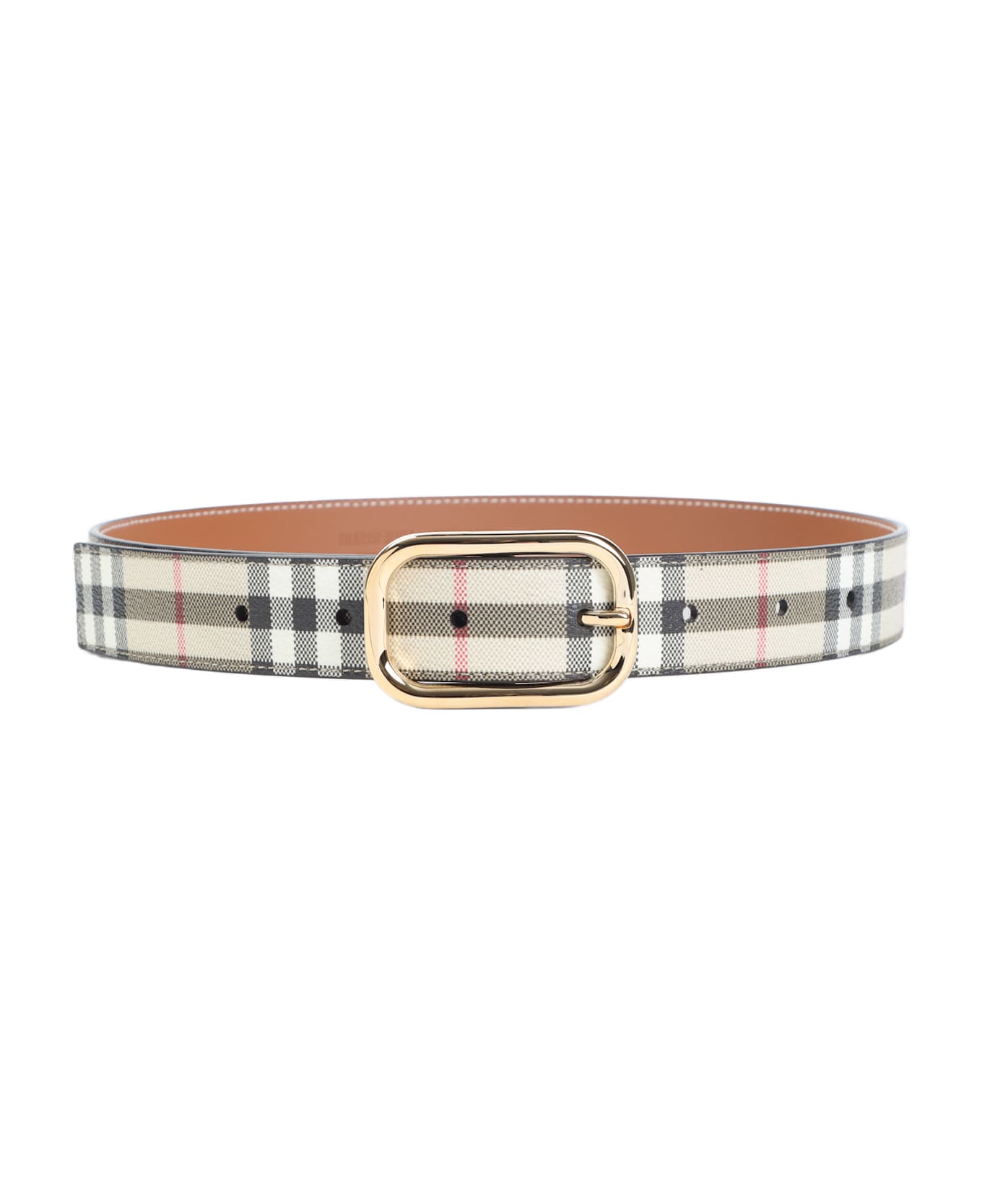 Burberry Check Belt - Archive Beige Gold
