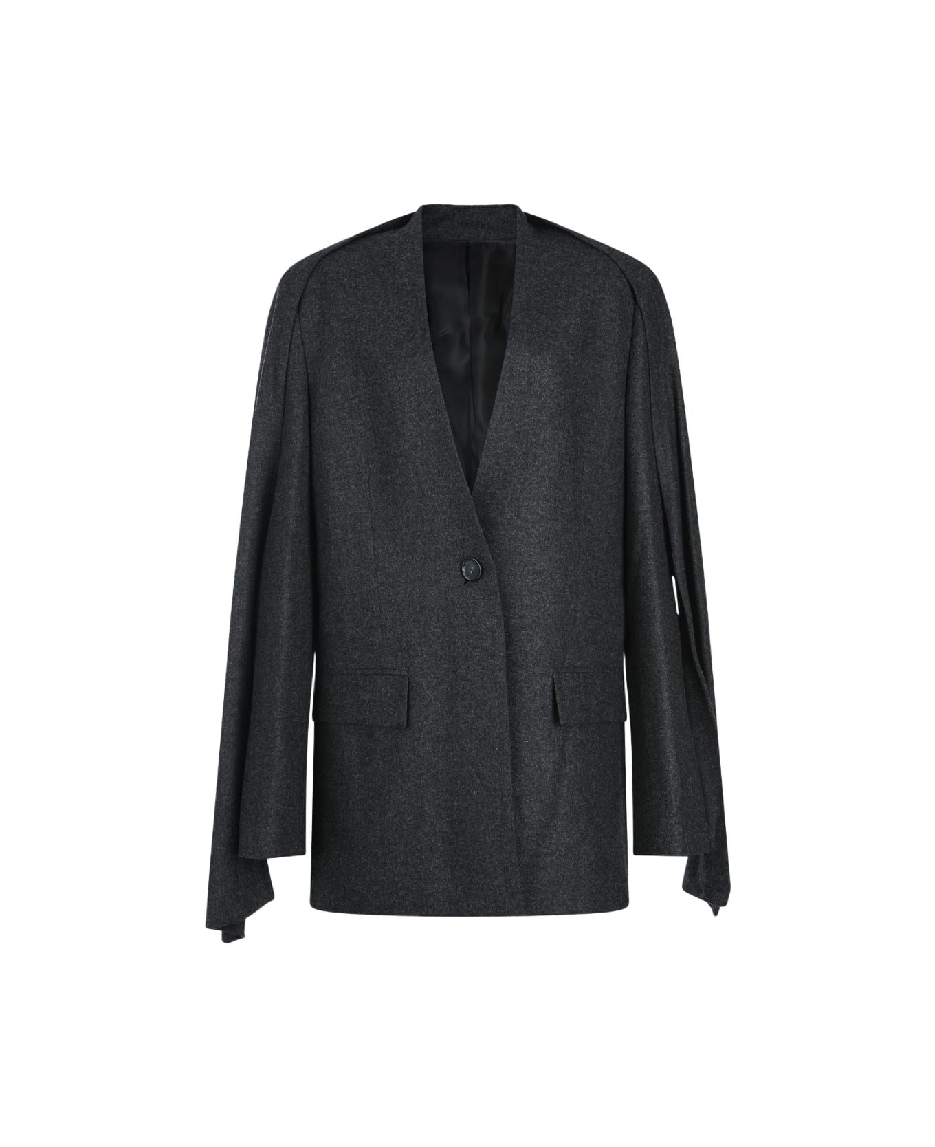 Totême Grey Viscose Blazer - CHARCOAL MELANGE