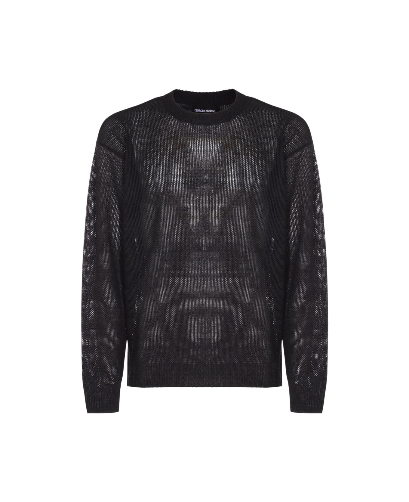 Giorgio Armani Navy Blue Linen Knitwear - Blue