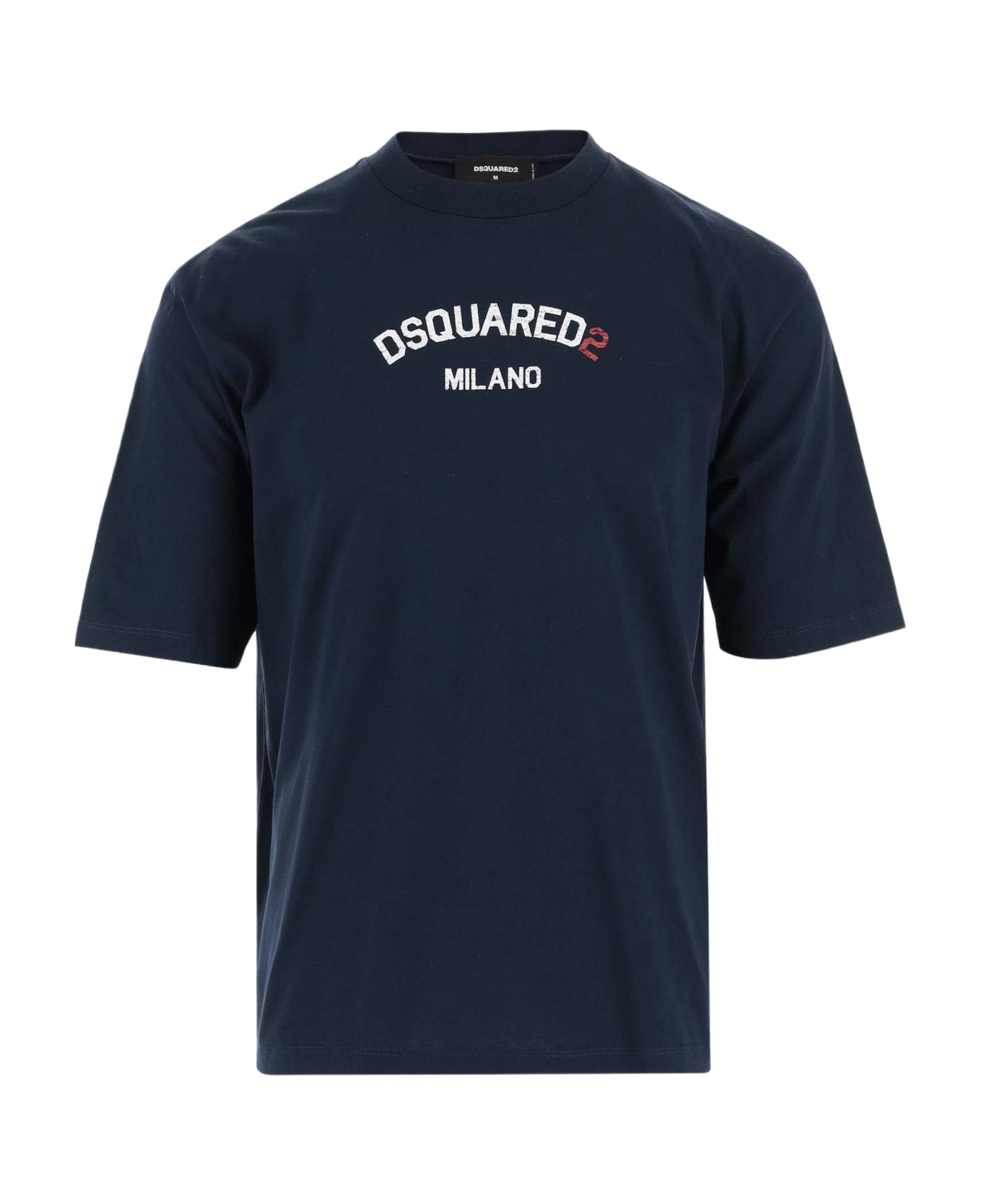 Dsquared2 Cotton T-shirt With Logo - Blue シャツ