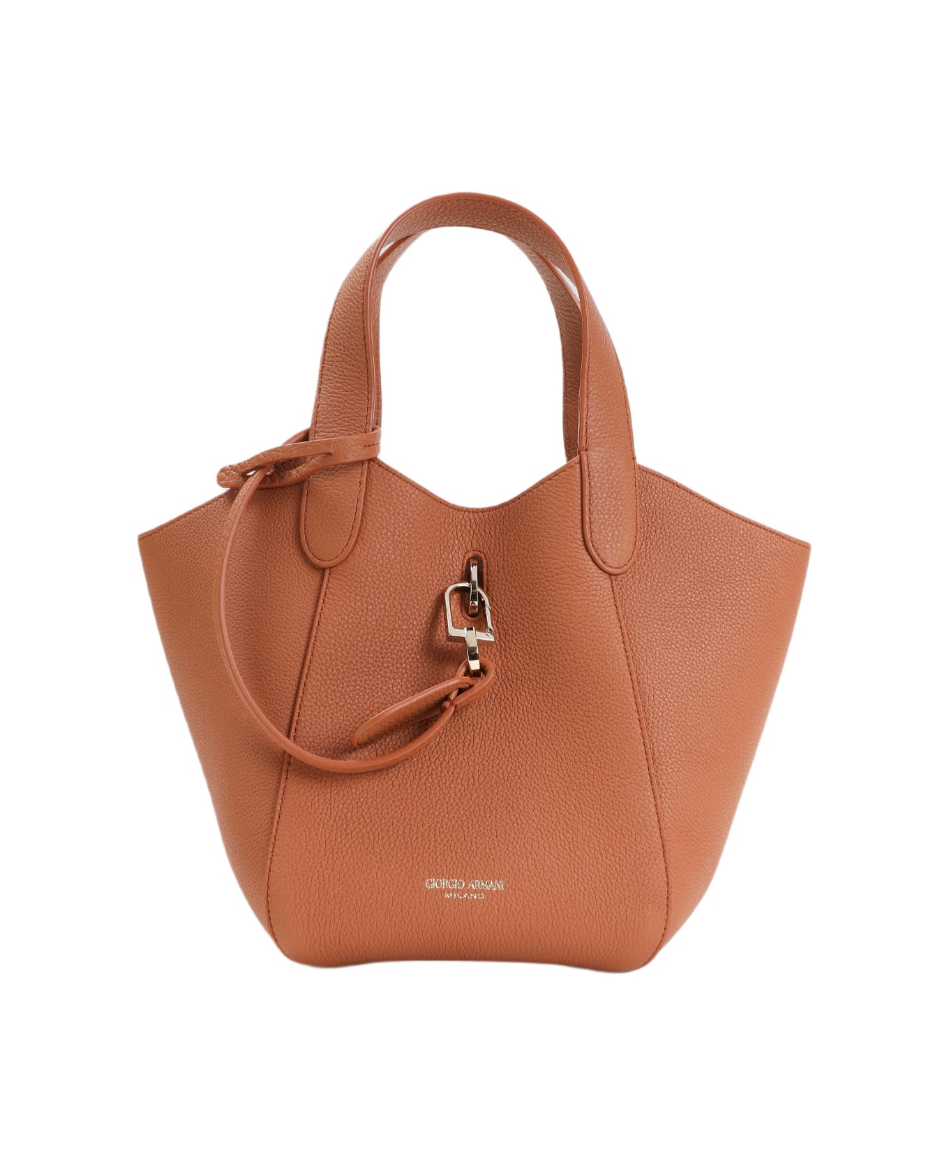 Giorgio Armani Calf Leather Handbag - Honey