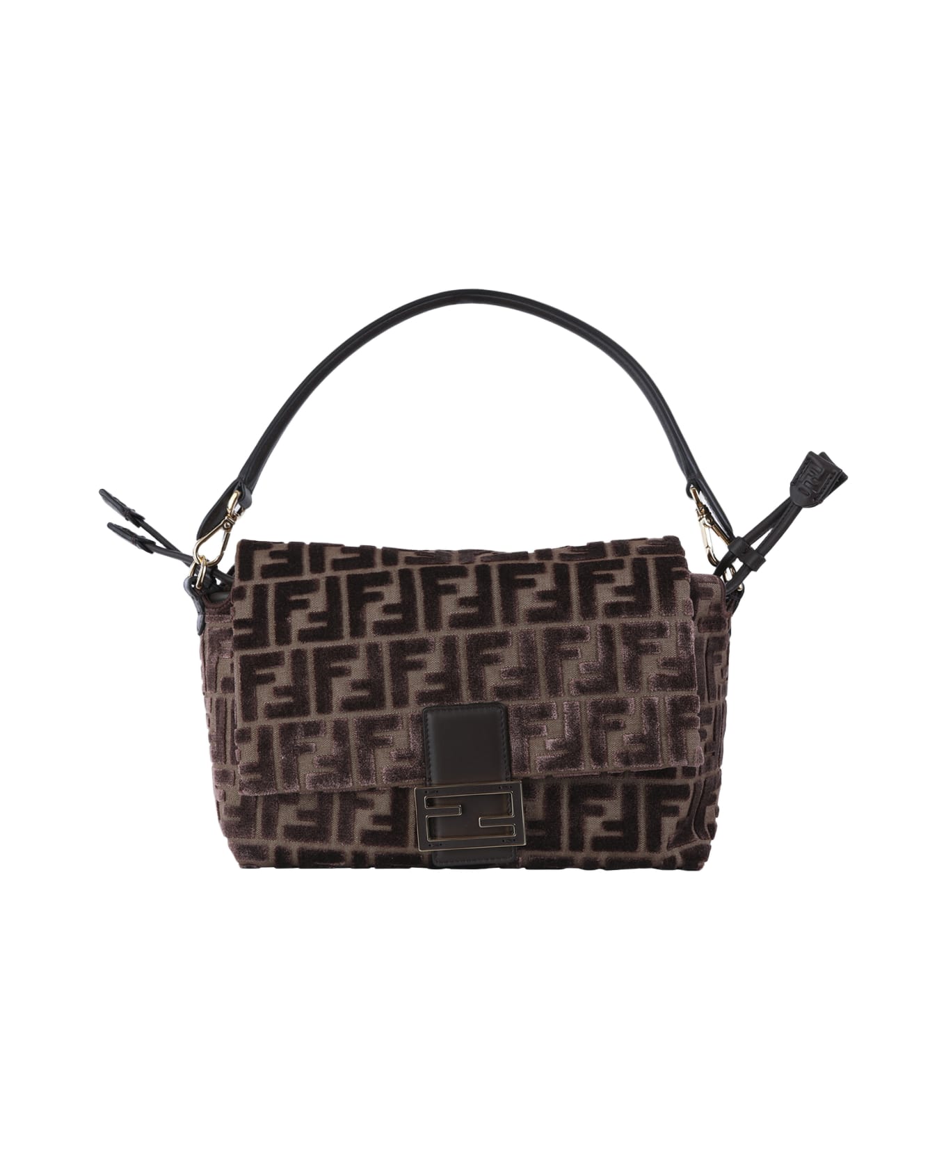 Fendi Brown Leather Mamma Baguette Shoulder Bag - Brown