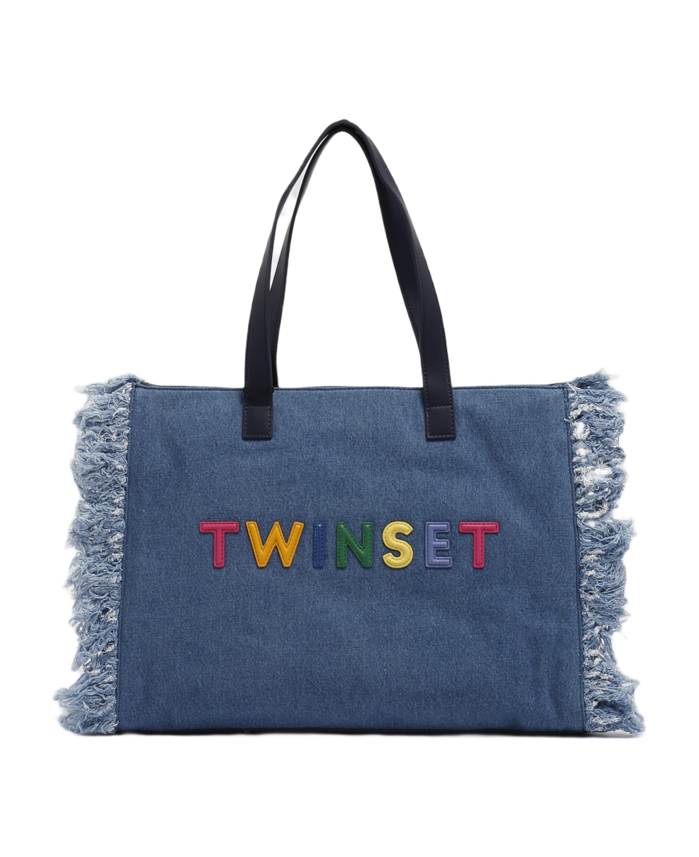 TwinSet Cotton Shoulder Bag - DENIM