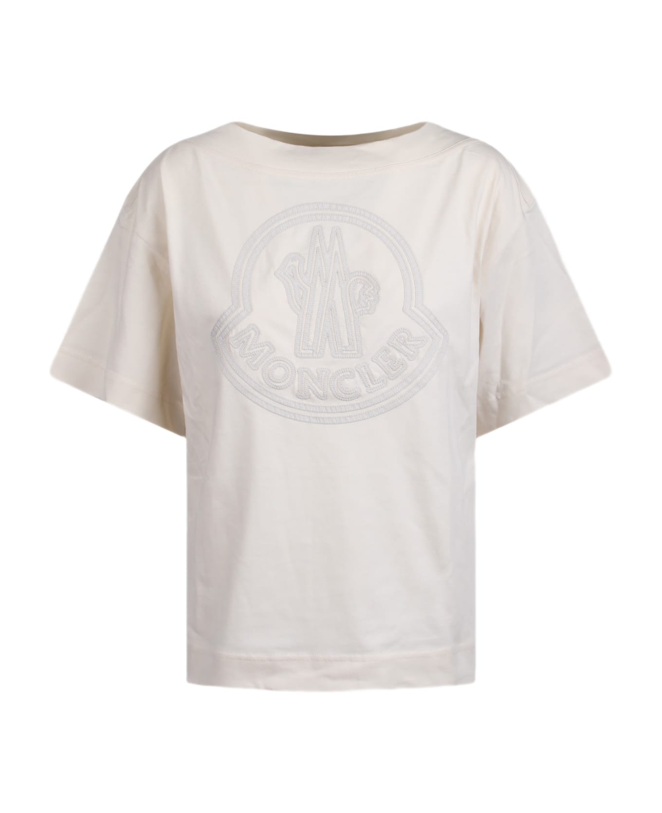 Moncler T-shirt With Embroidered Logo Tシャツ