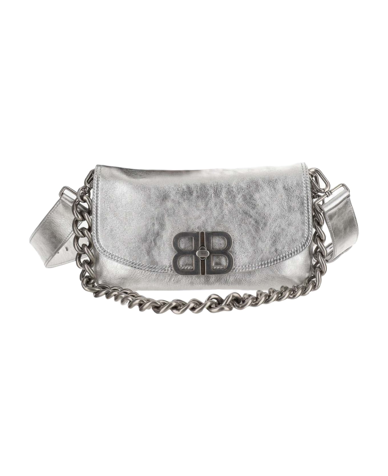 Balenciaga Flap Bag Bb Soft Small Metallic Silver - Silver ショルダーバッグ