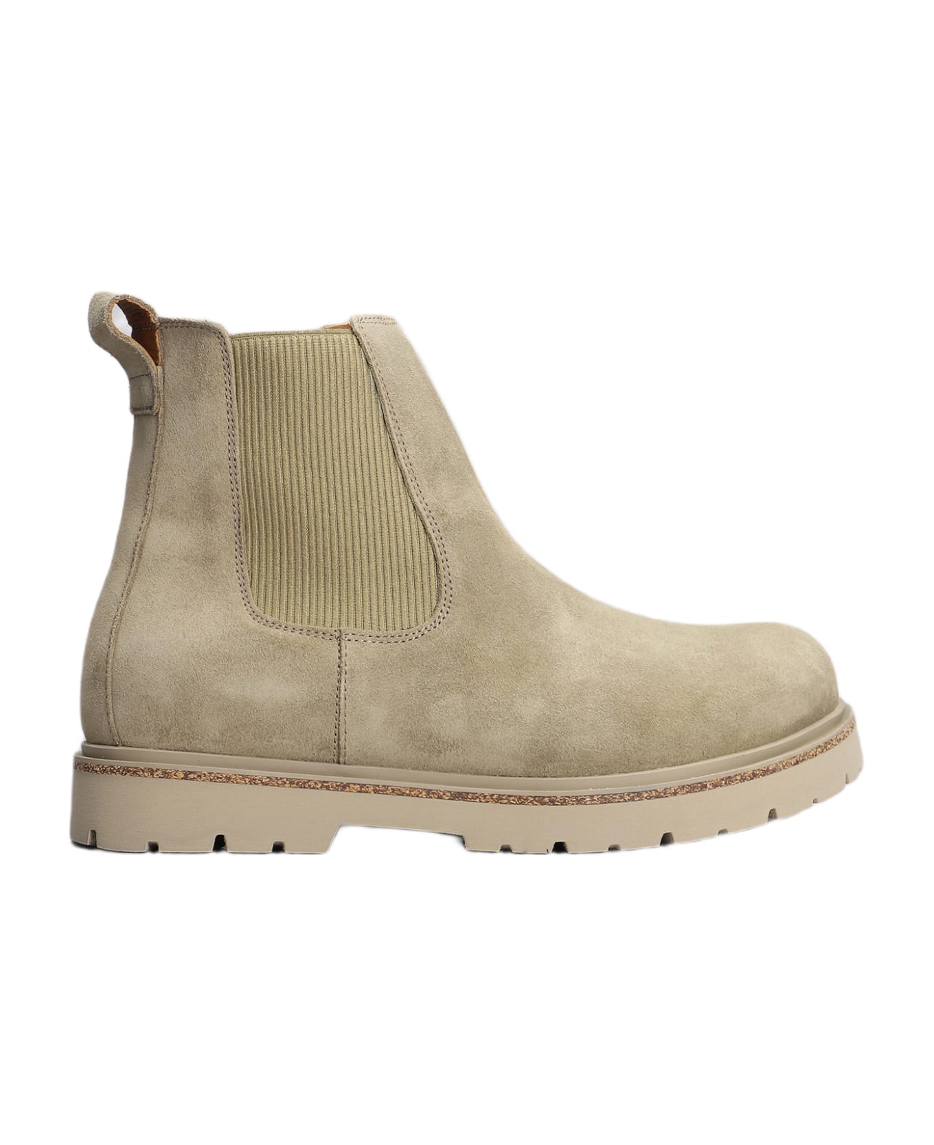 Birkenstock Highwood Combat Boots In Taupe Suede - taupe