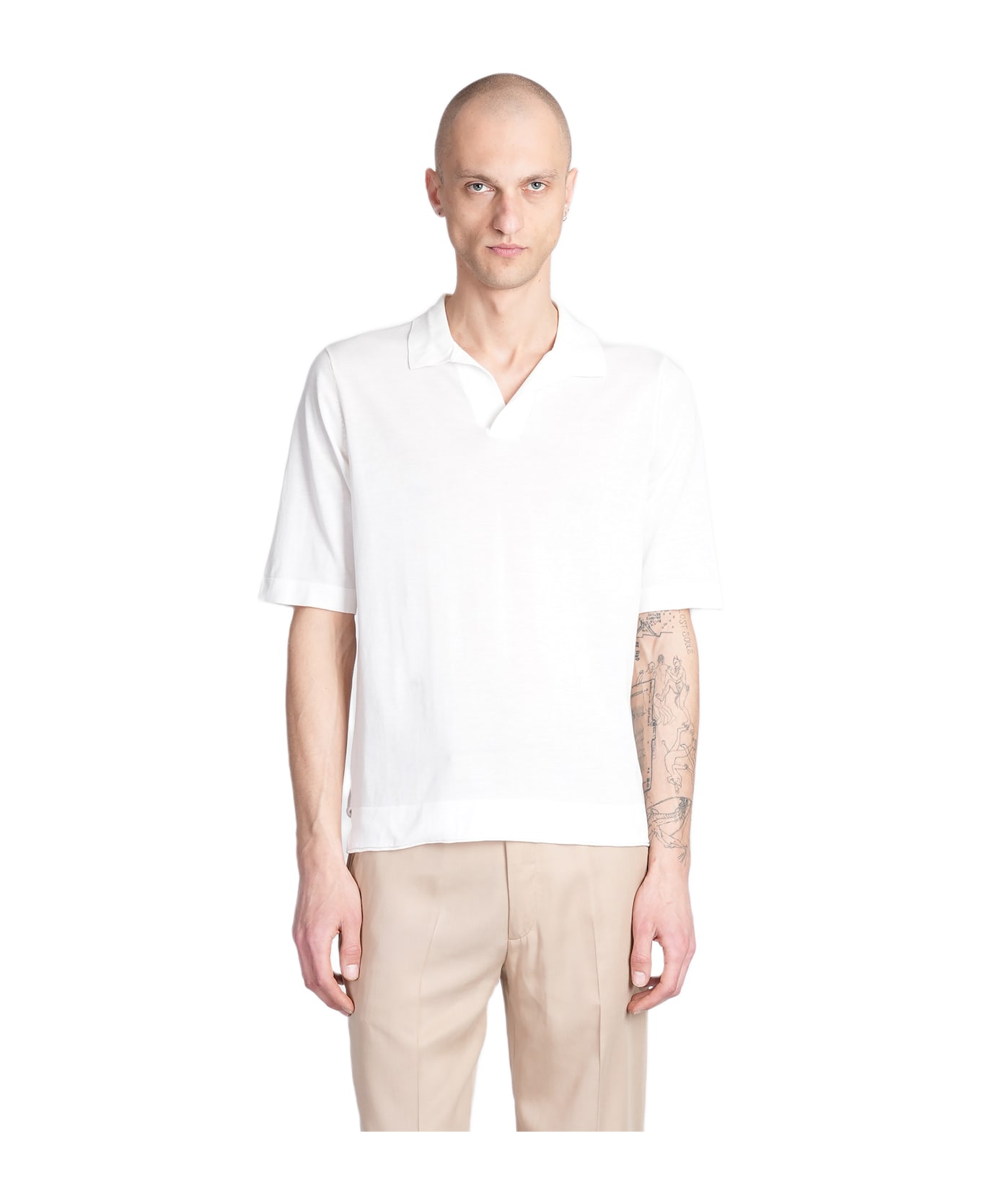 Ballantyne Polo In White Cotton - white