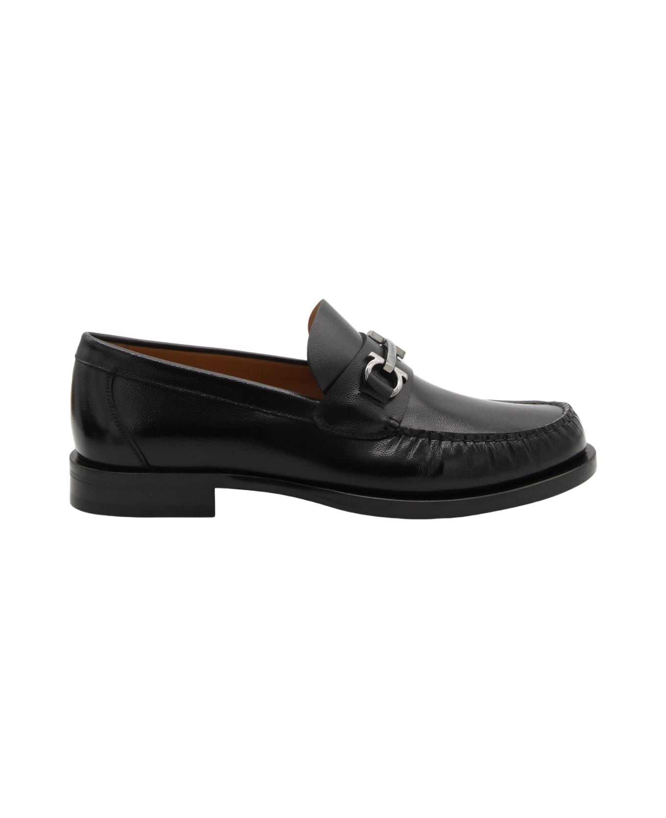 Ferragamo Black And New Biscuit Leather Loafers - NERO/NEW BISCOTTO