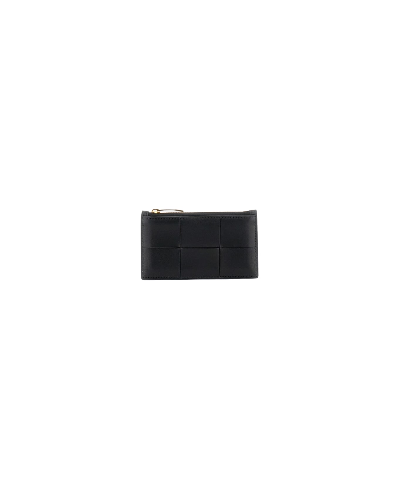 Bottega Veneta Cassette Card Holder With Zip - Black