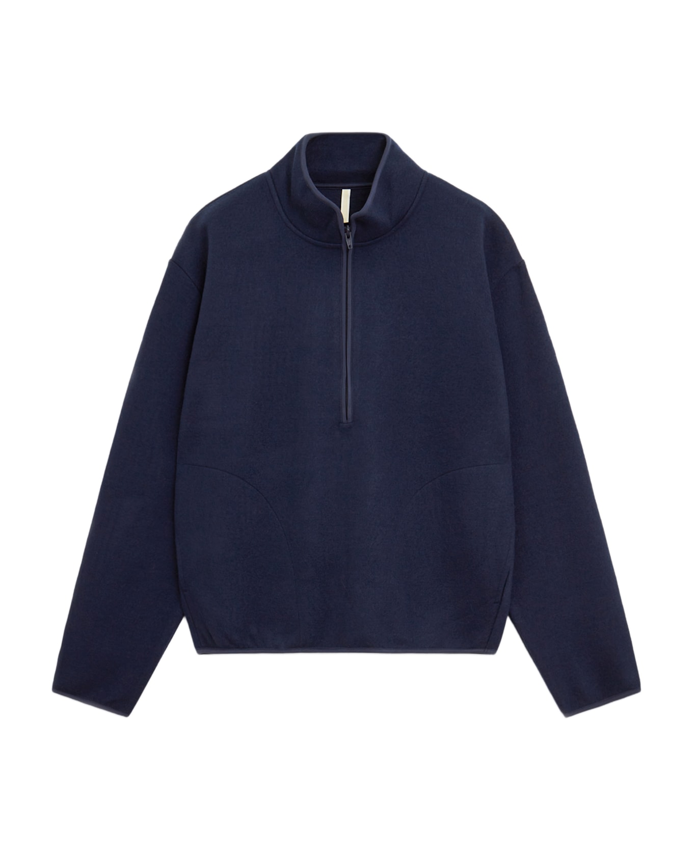 Sunflower Wool Half Zip Sweatshirt - Dark Navy