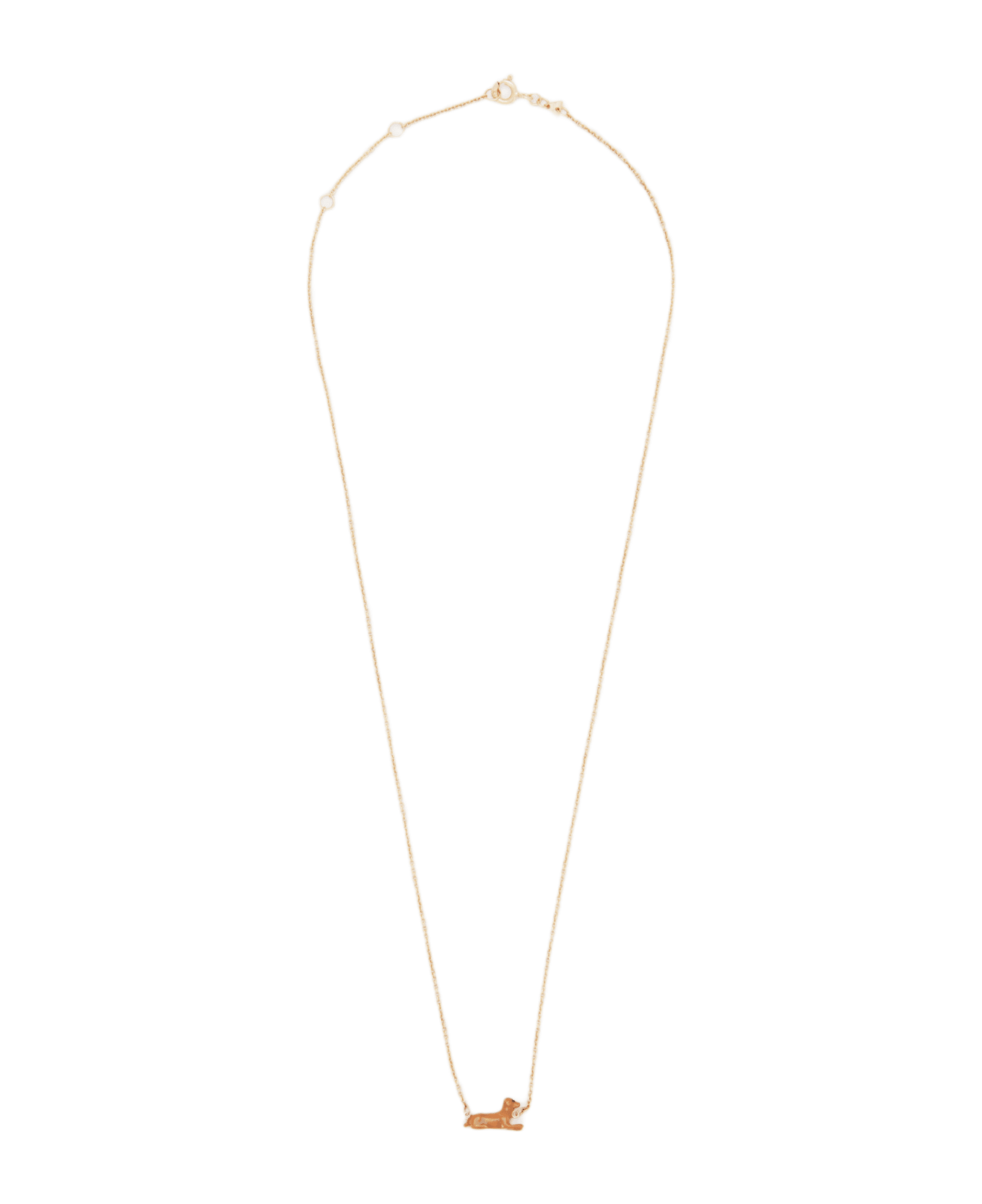 Aliita 9k Gold Perrito Pelota Polished Necklace - Brown