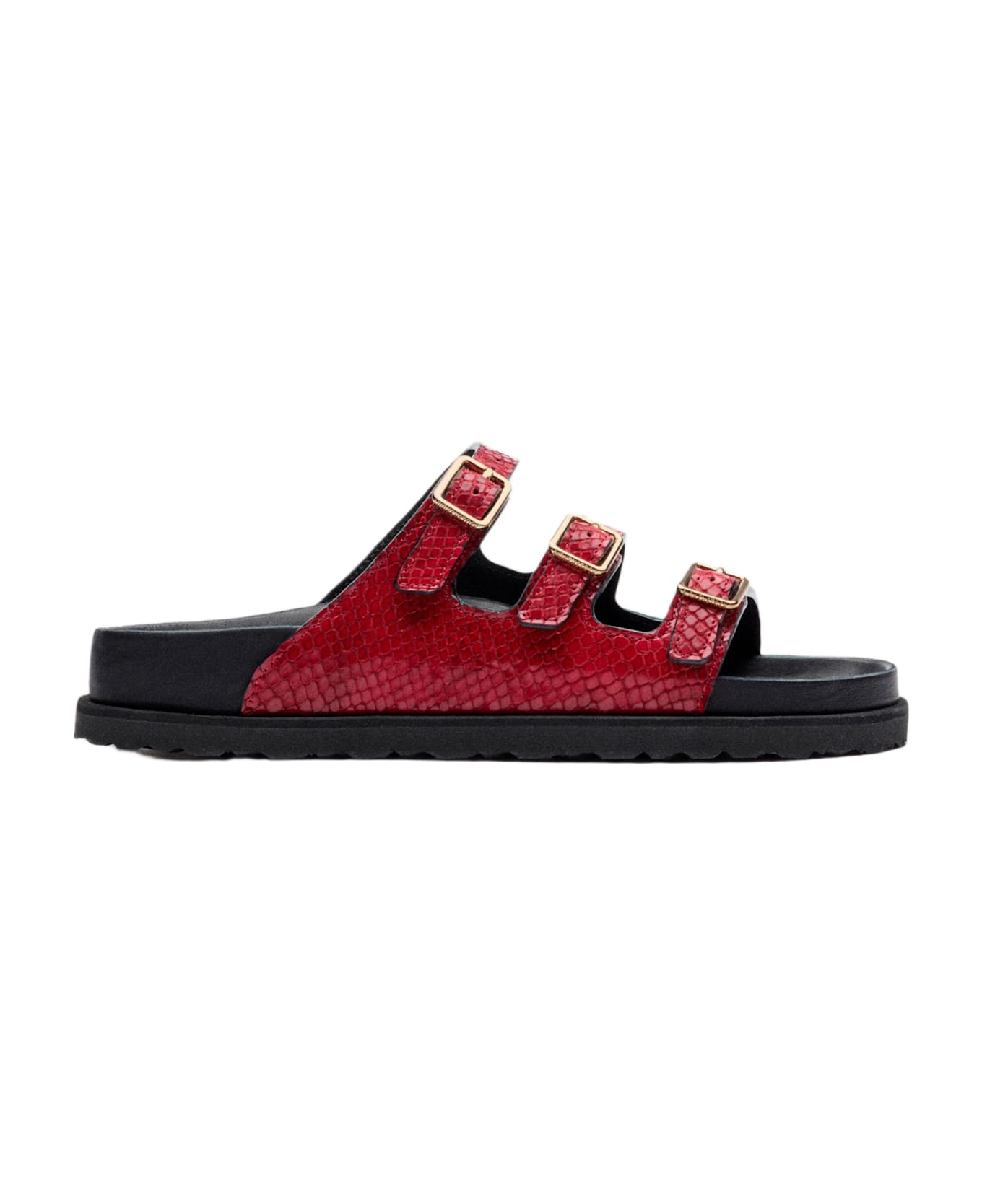 Birkenstock Florida Snake Leather - Red