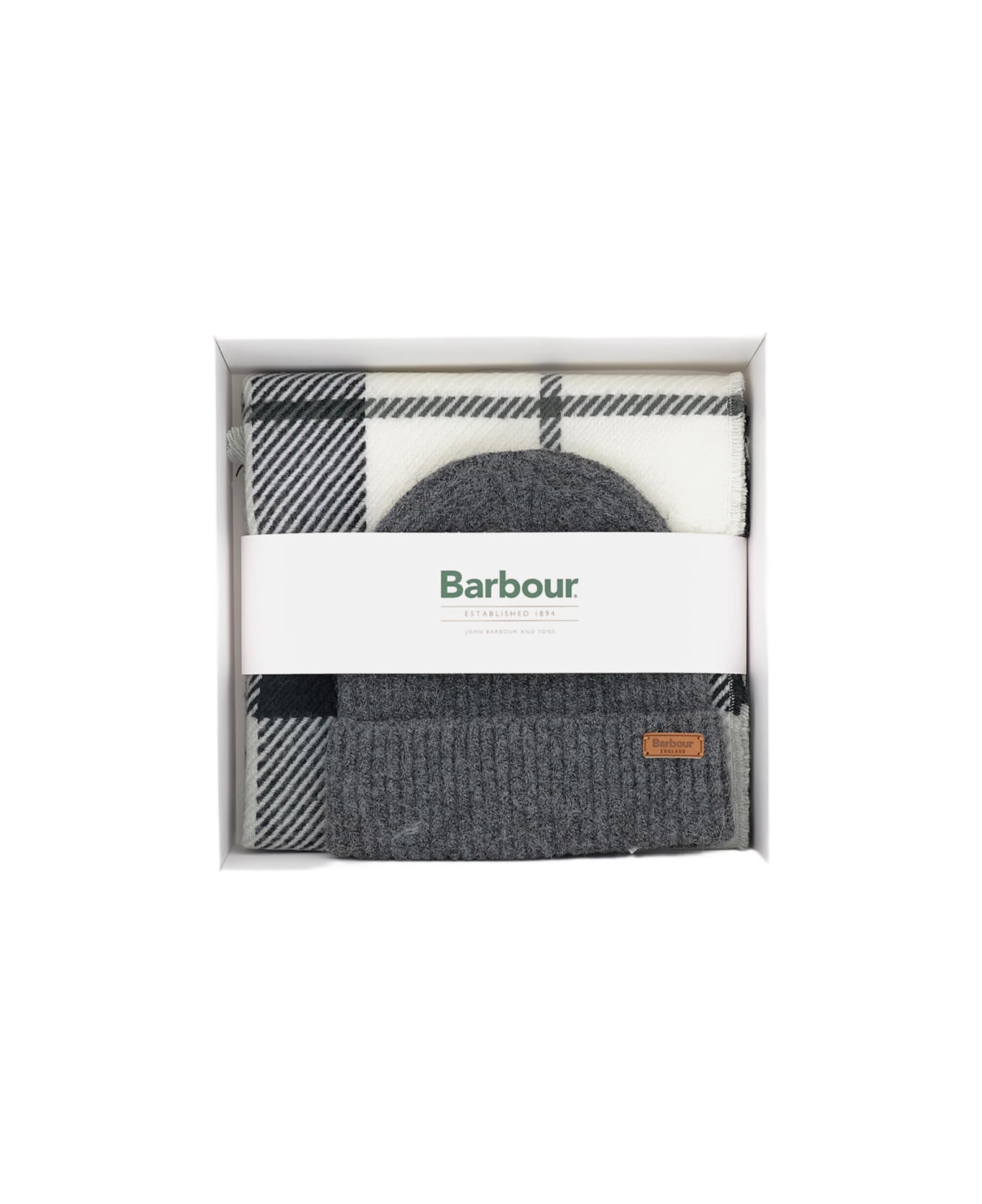 Barbour Hat And Scarf Gift Set - Green