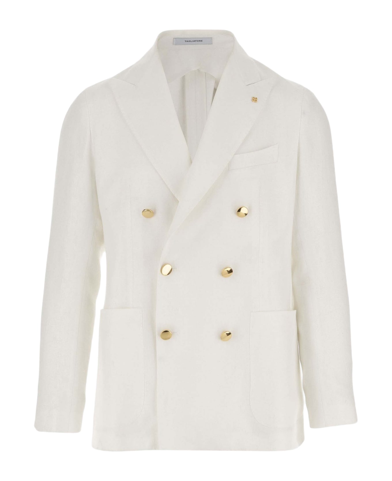 Tagliatore Double-breasted Linen Jacket - White